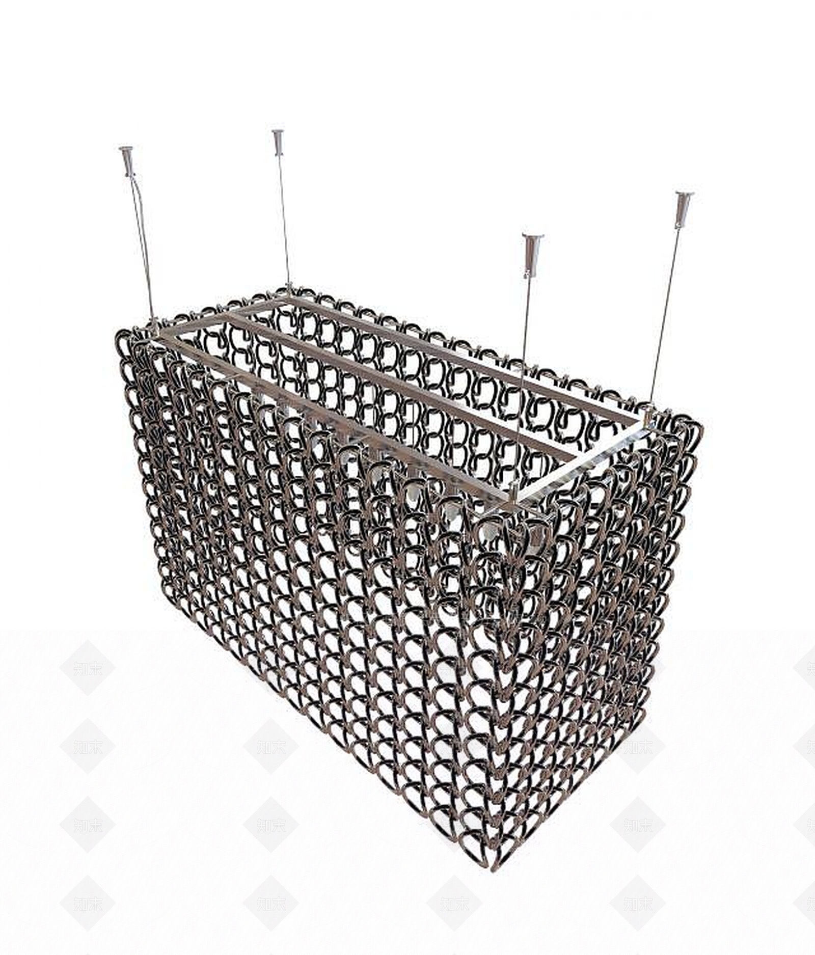 现代方形水晶吊灯3D模型下载【ID:1189553625】