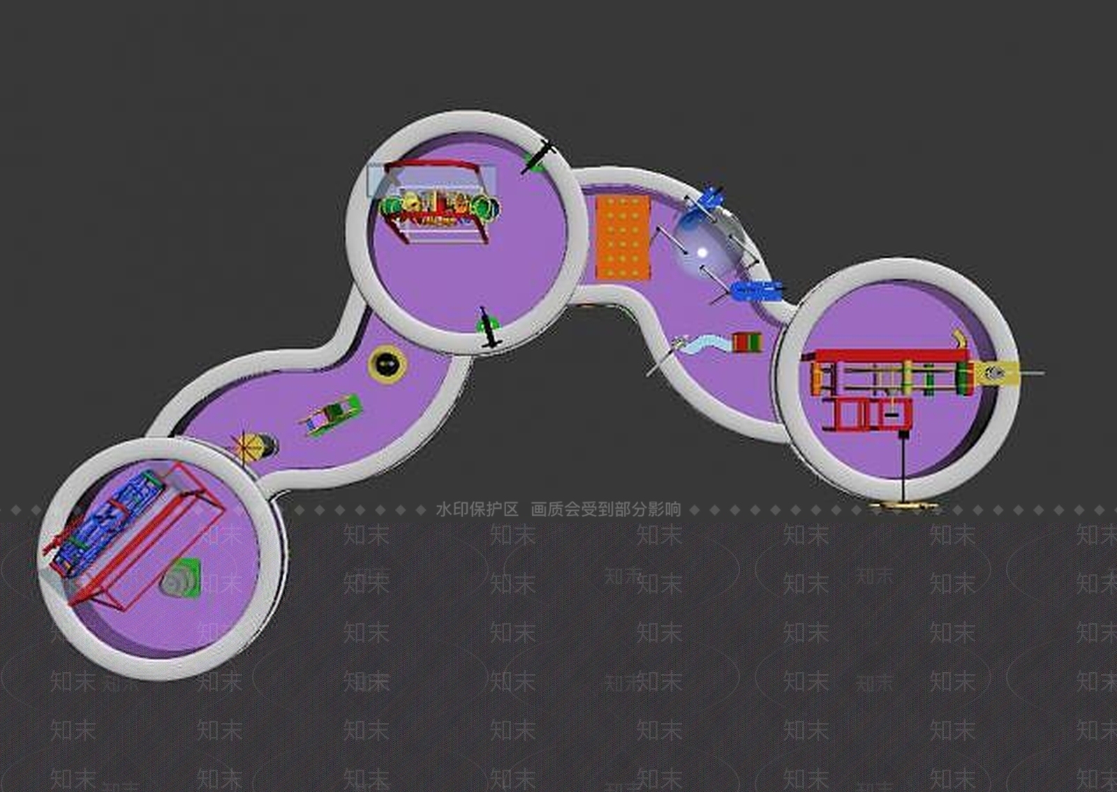 现代淘气堡水动力儿童电动设施3D模型下载【ID:1189554457】