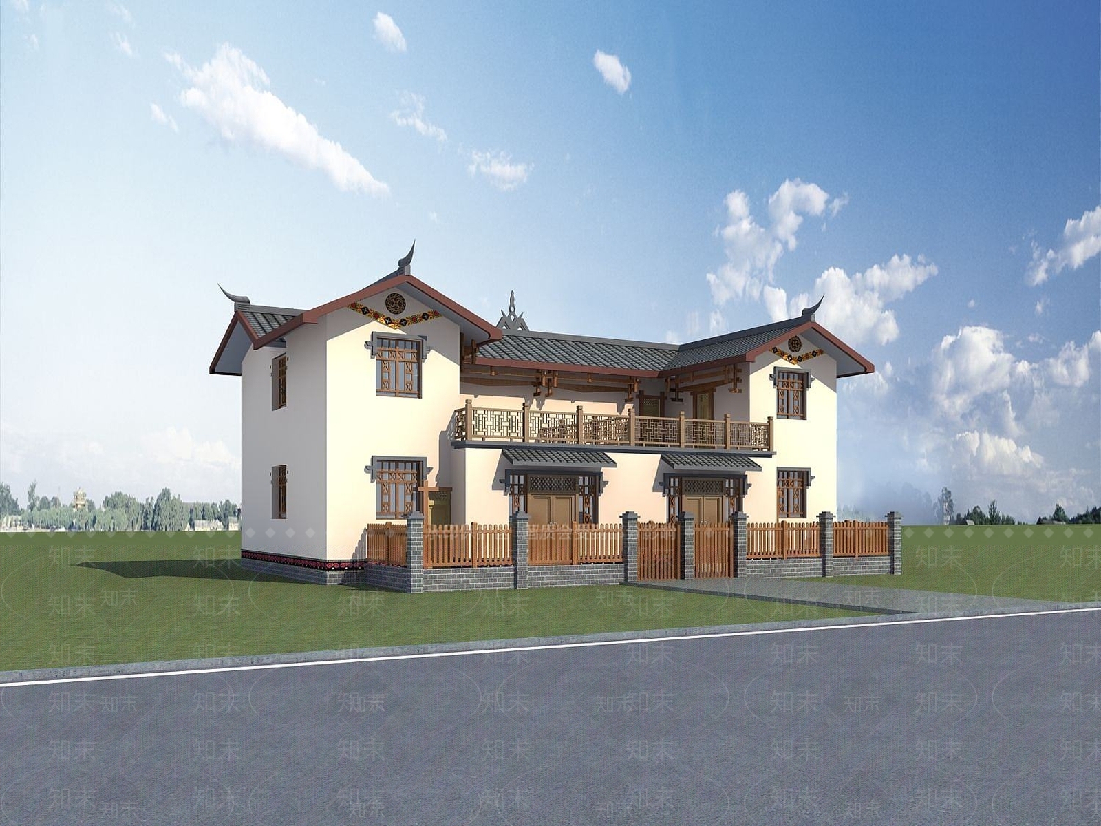 现代彝族民居建筑3D模型下载【ID:1189555243】