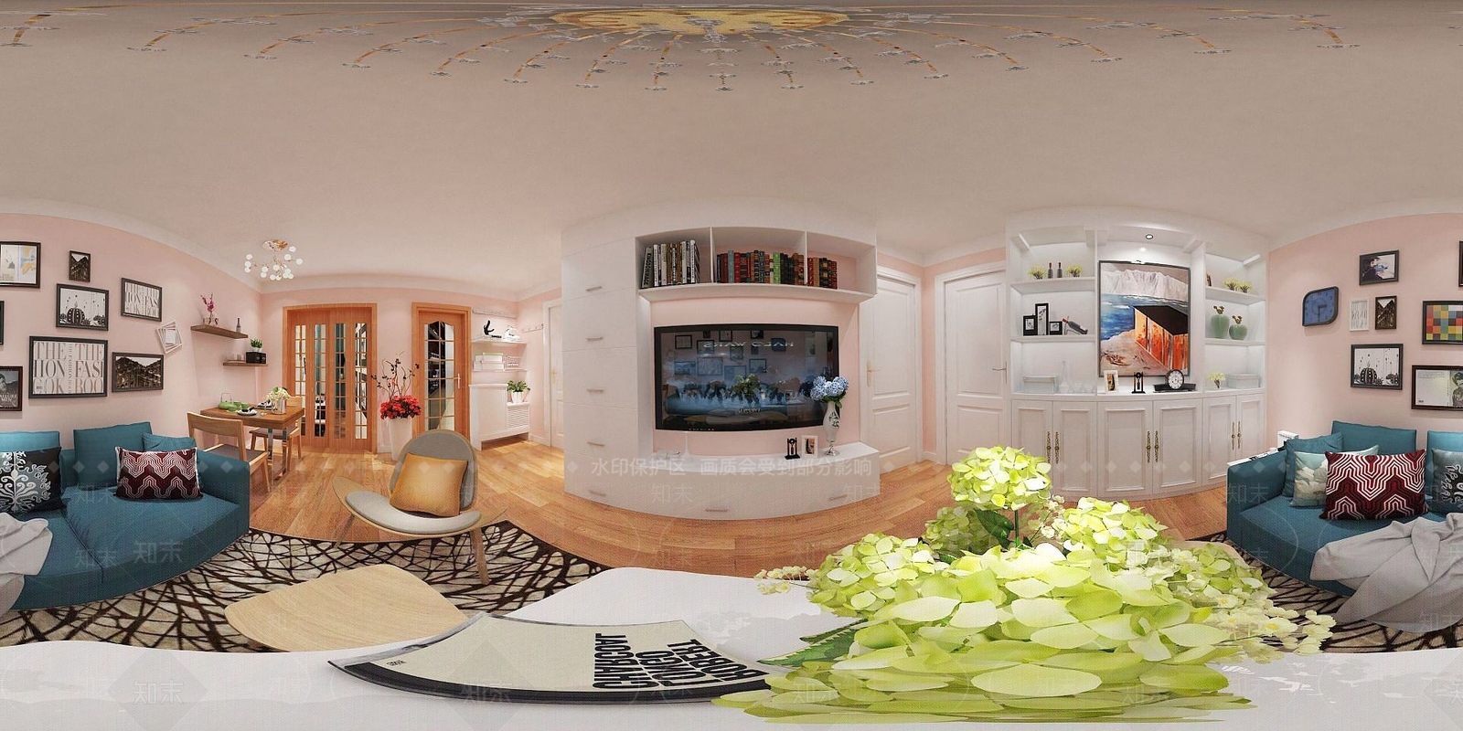 北欧客厅餐厅组合3D模型下载【ID:1189555423】