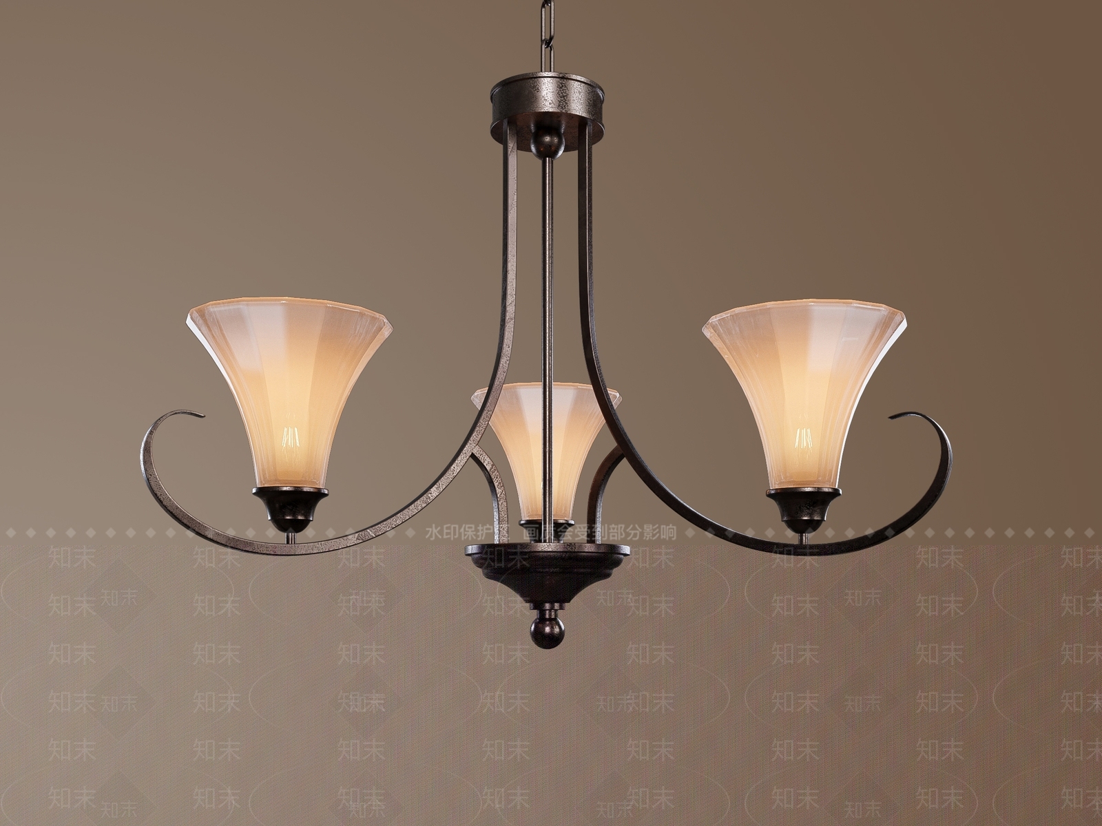 美式客厅吊灯3D模型下载【ID:1189556942】
