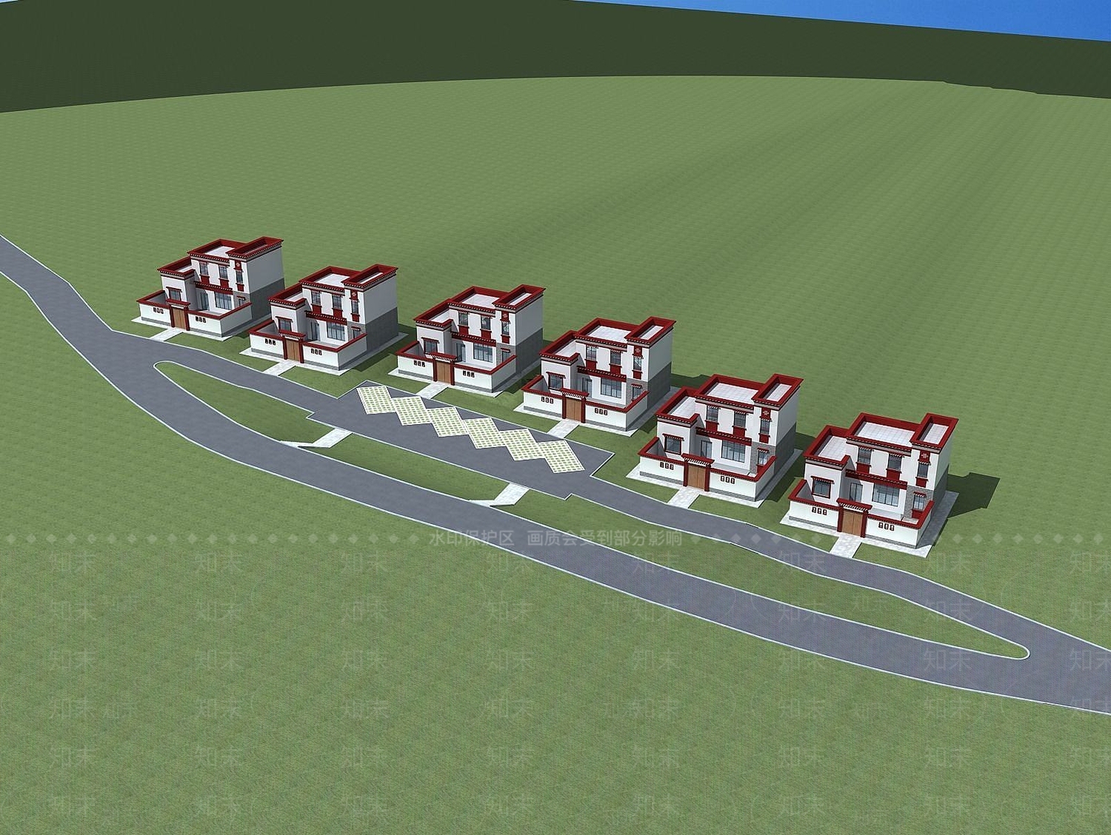 现代藏式村子3D模型下载【ID:1189557272】