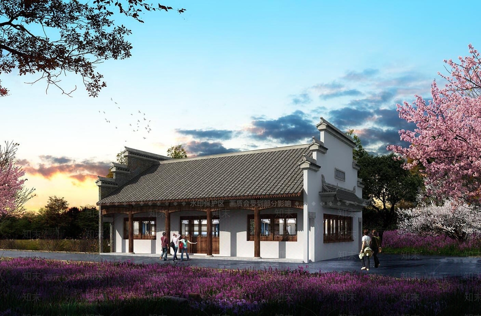 现代售票处房屋建筑3D模型下载【ID:1189557574】