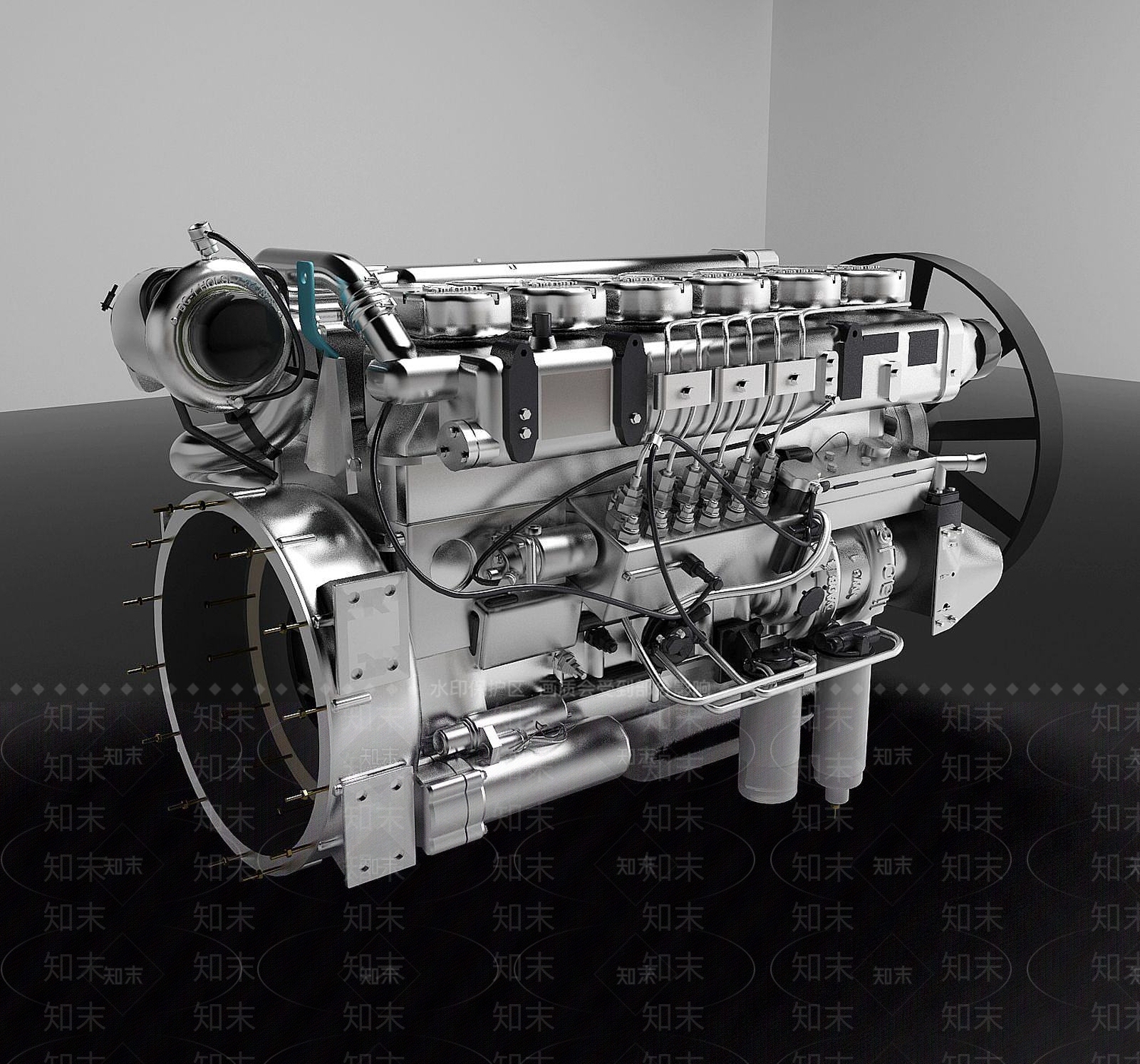 现代发动机3D模型下载【ID:1189559608】