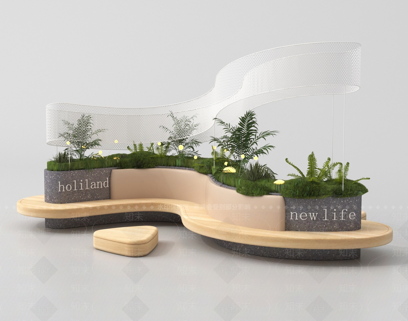 现代景观座椅3D模型下载【ID:1189562162】