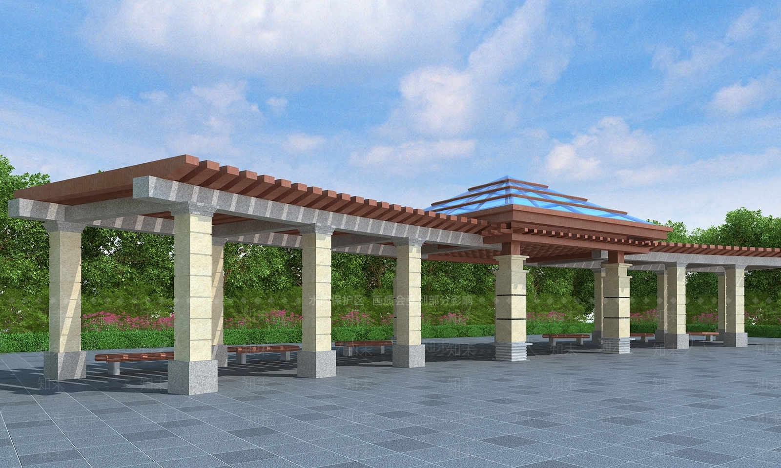 法式欧式廊架3D模型下载【ID:1189563171】