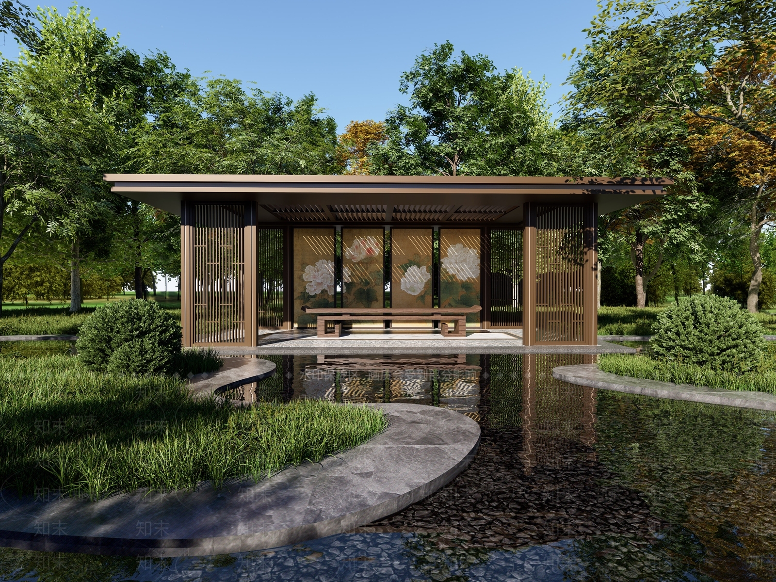 新中式亭子SU模型下载【ID:1189570316】