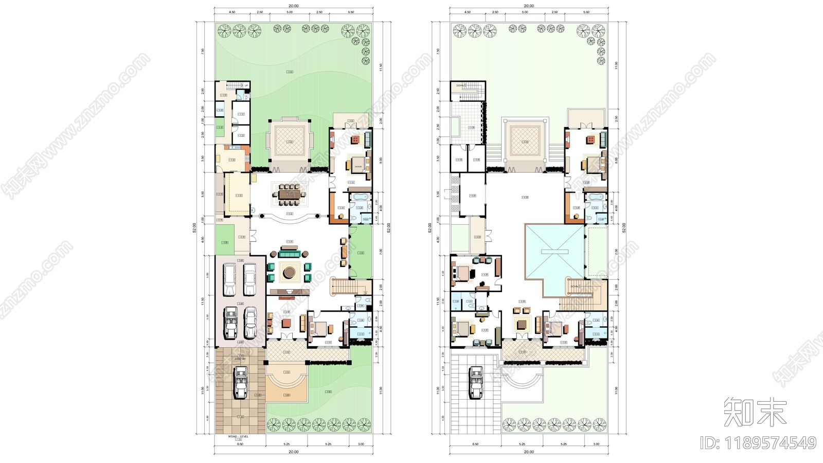 现代别墅建筑施工图下载【ID:1189574549】