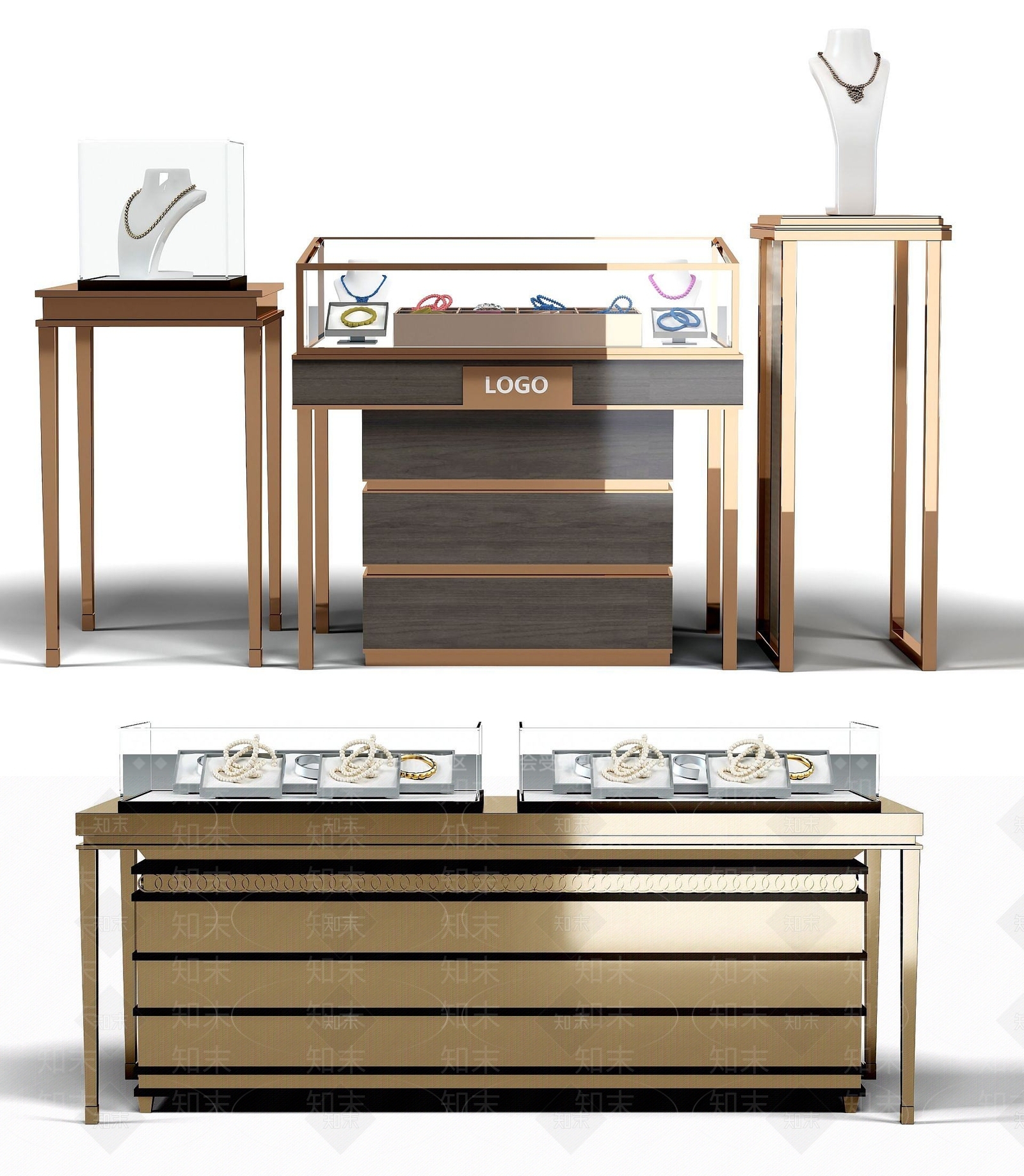 现代珠宝展示柜3D模型下载【ID:1189576708】