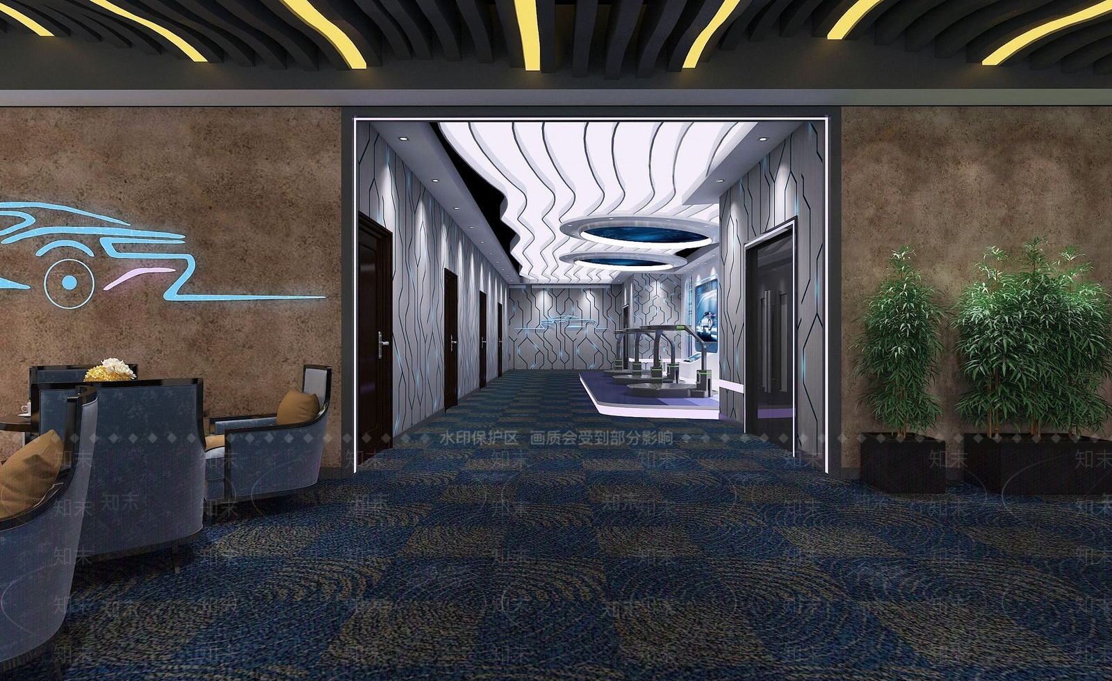 现代VR体验区展台科技展厅3D模型下载【ID:1189577045】