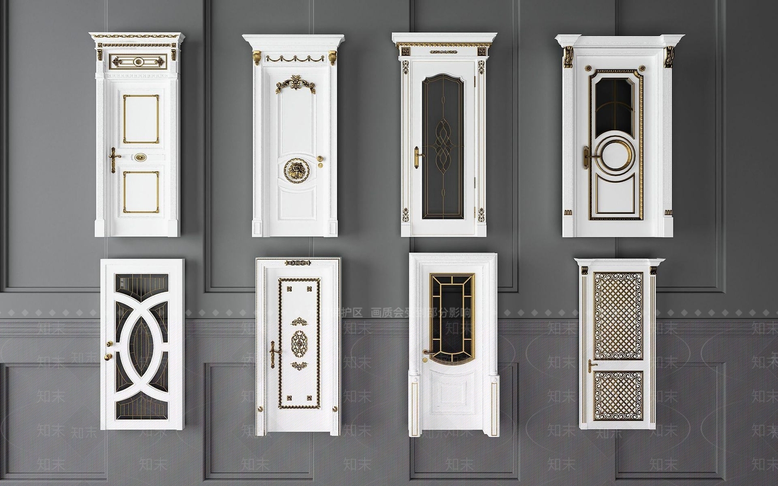 欧式古典欧式卧室门3D模型下载【ID:1189577587】