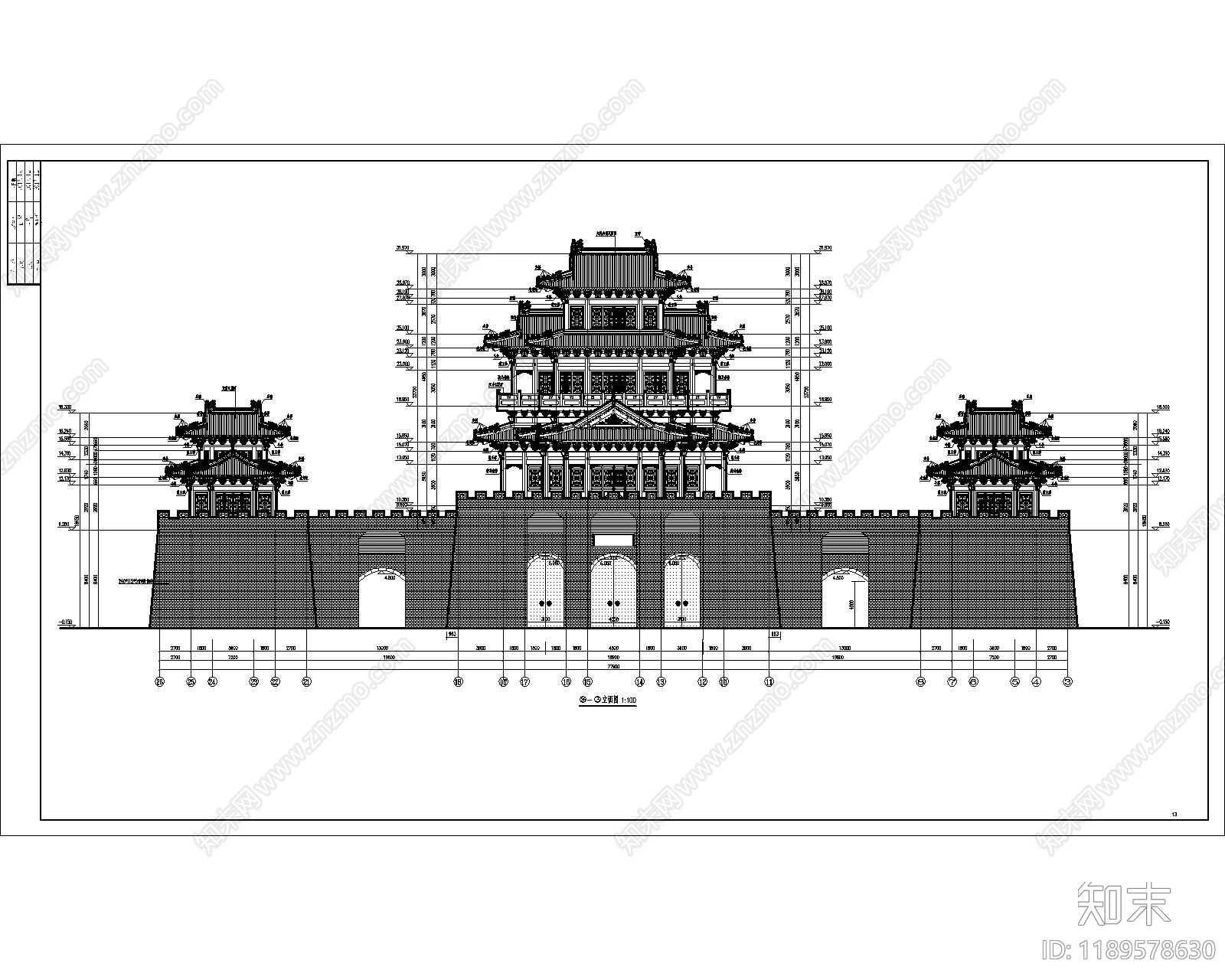 中式商业综合体施工图下载【ID:1189578630】