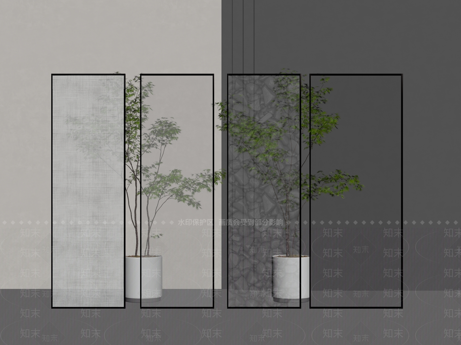 现代隔断SU模型下载【ID:1189588203】