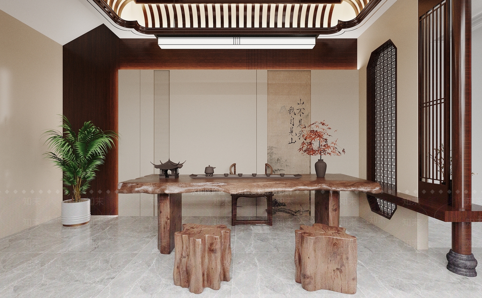 新中式接待室3D模型下载【ID:1189589651】