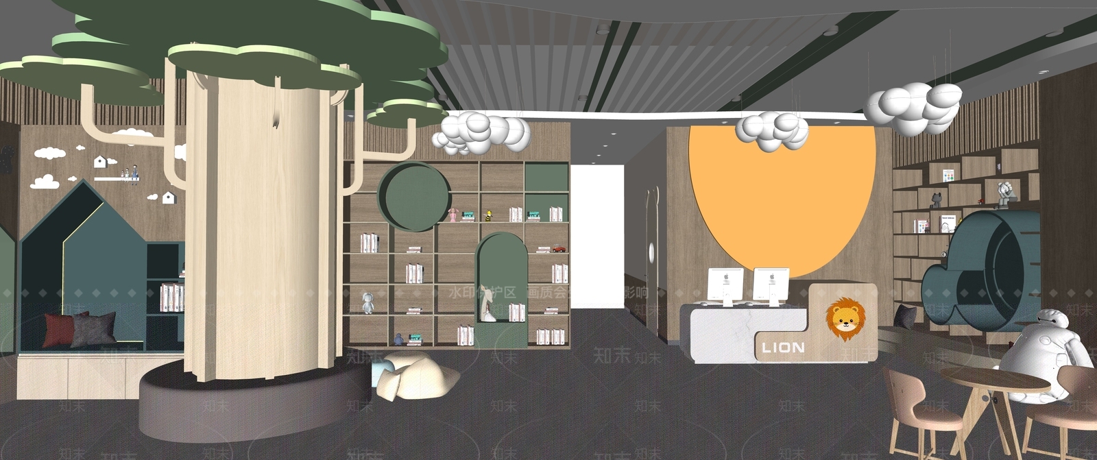 现代幼儿园内部SU模型下载【ID:1189589647】
