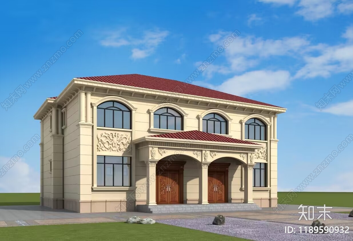 欧式别墅建筑施工图下载【ID:1189590932】