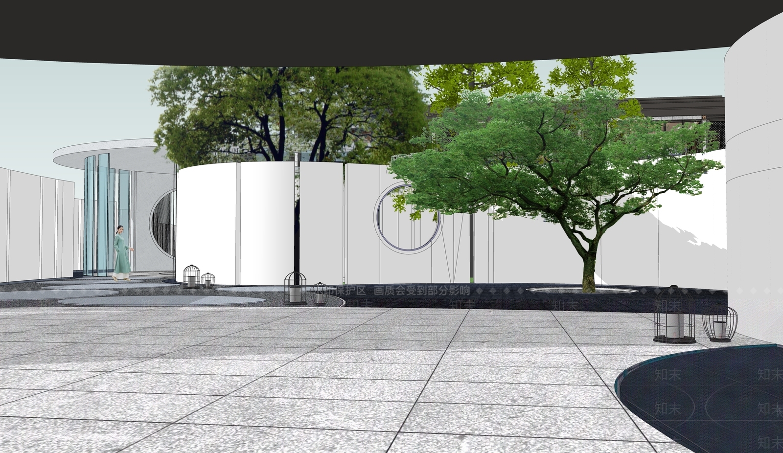 现代售楼处建筑SU模型下载【ID:1189591196】