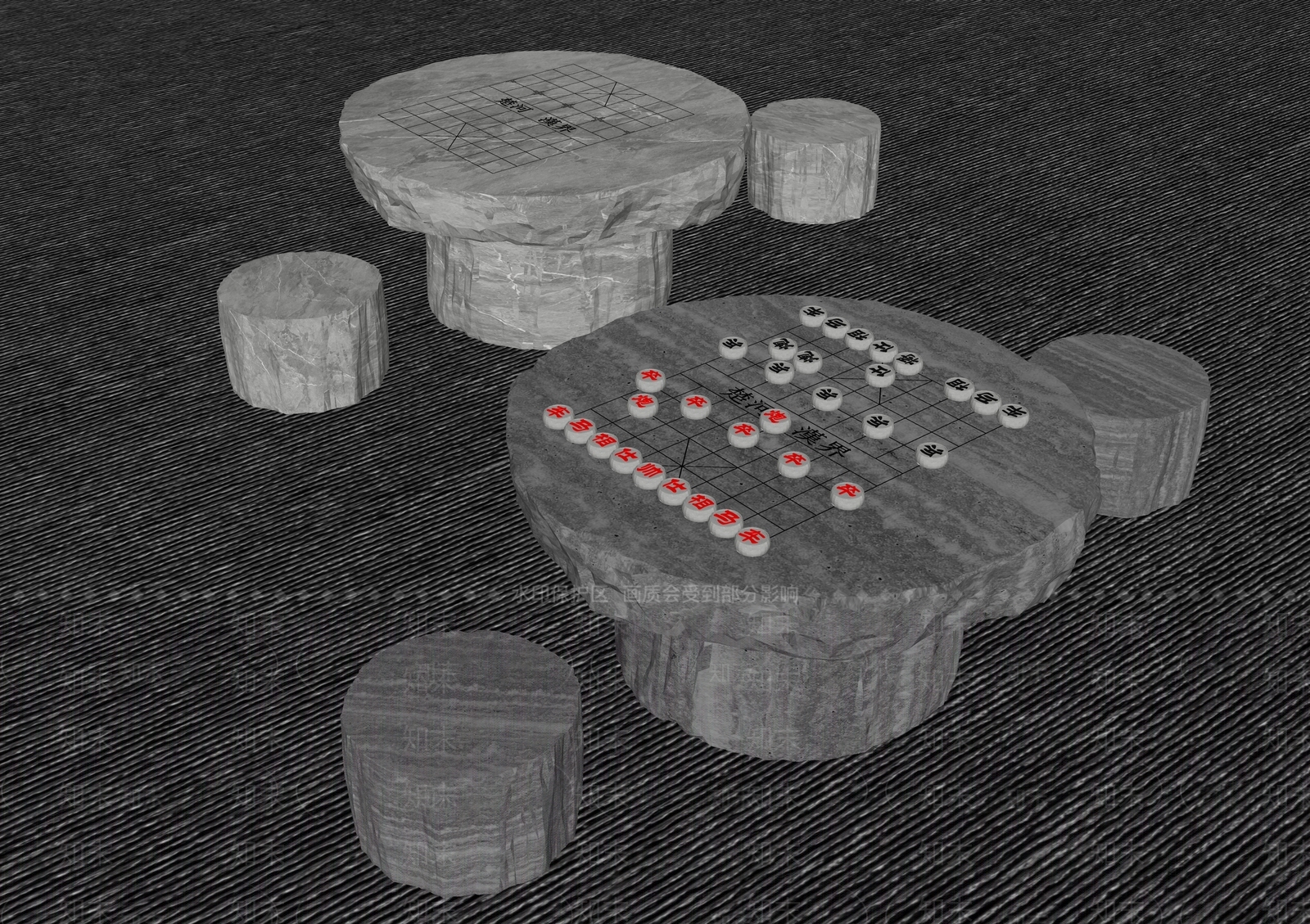 现代户外桌椅SU模型下载【ID:1189591478】