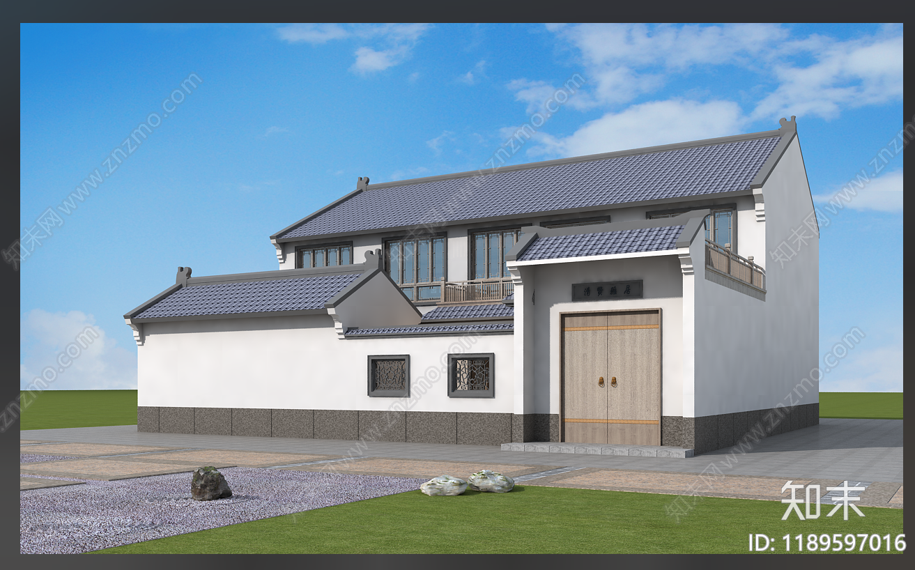 新中式中式别墅建筑施工图下载【ID:1189597016】