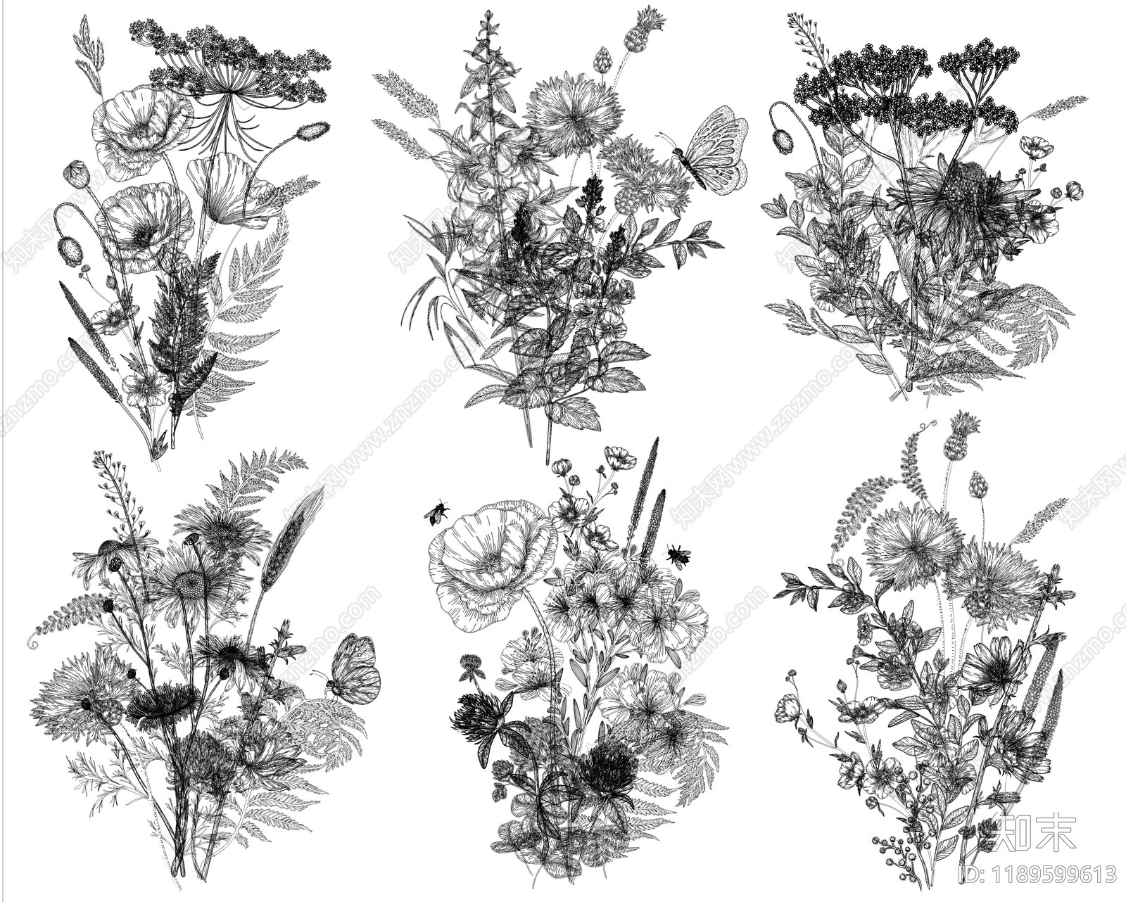 现代综合植物图库cad施工图下载【ID:1189599613】
