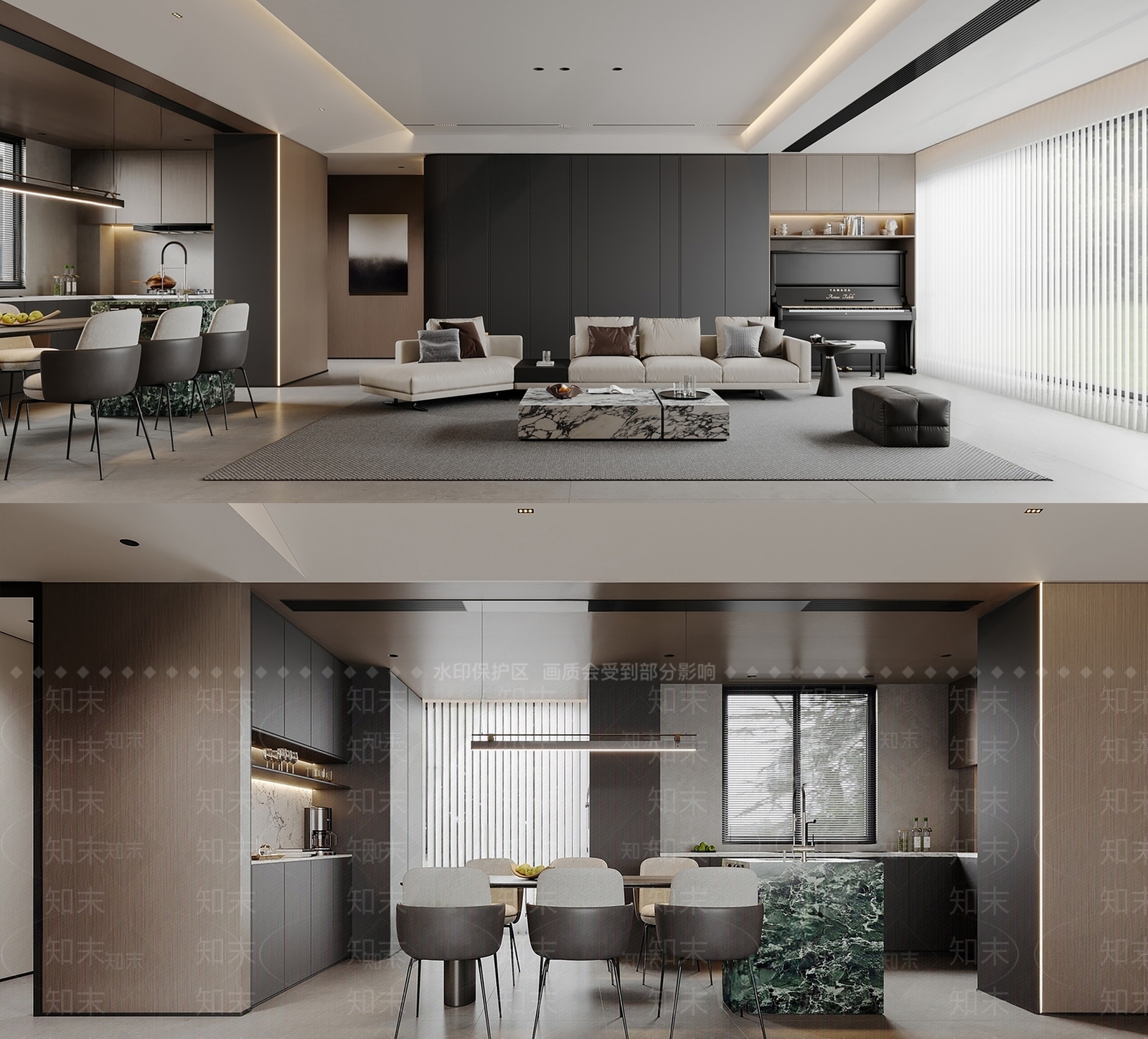 现代意式客餐厅SU模型下载【ID:1189600002】