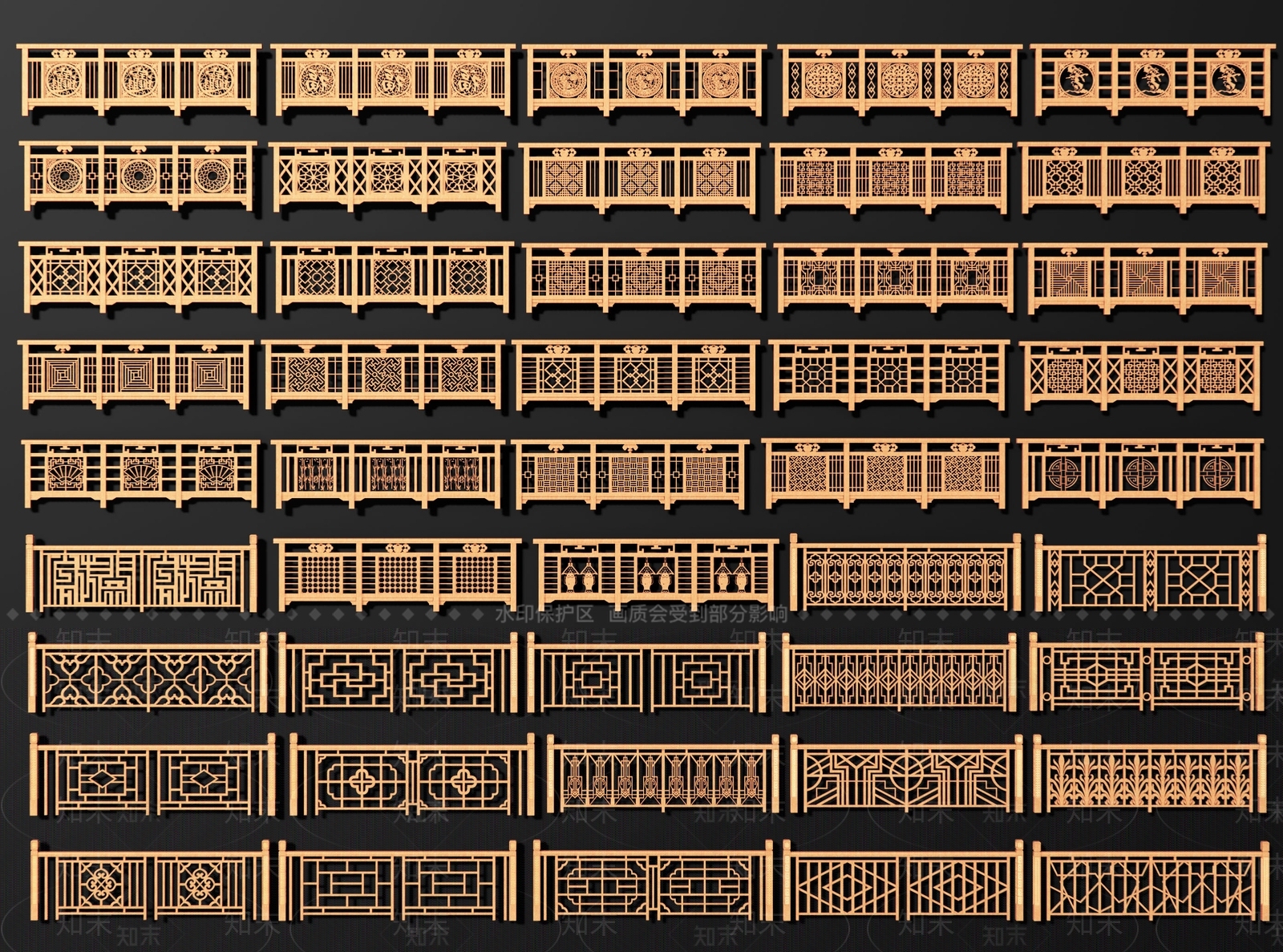 新中式木栏杆SU模型下载【ID:1189604108】