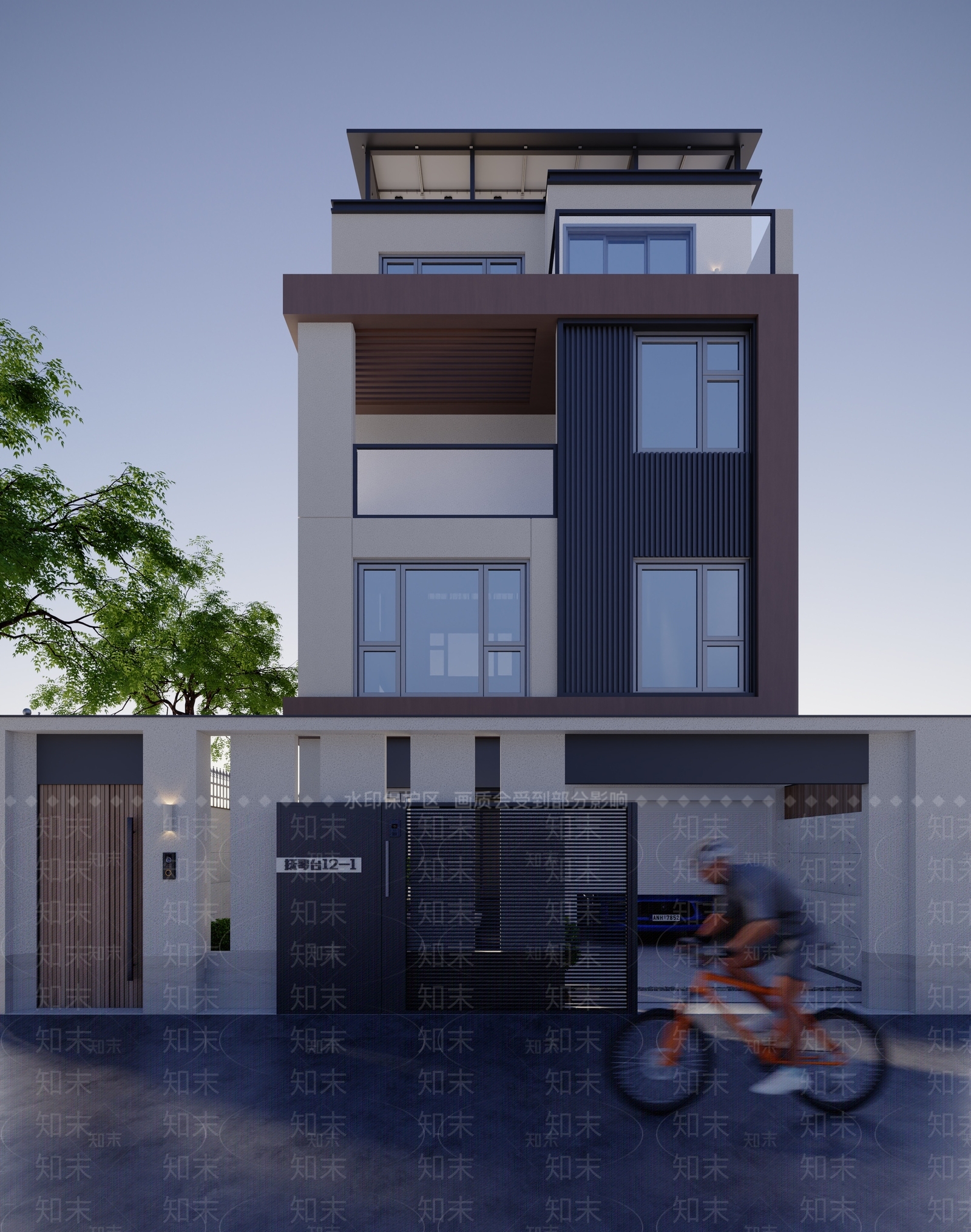 现代极简别墅外观3D模型下载【ID:1189608992】