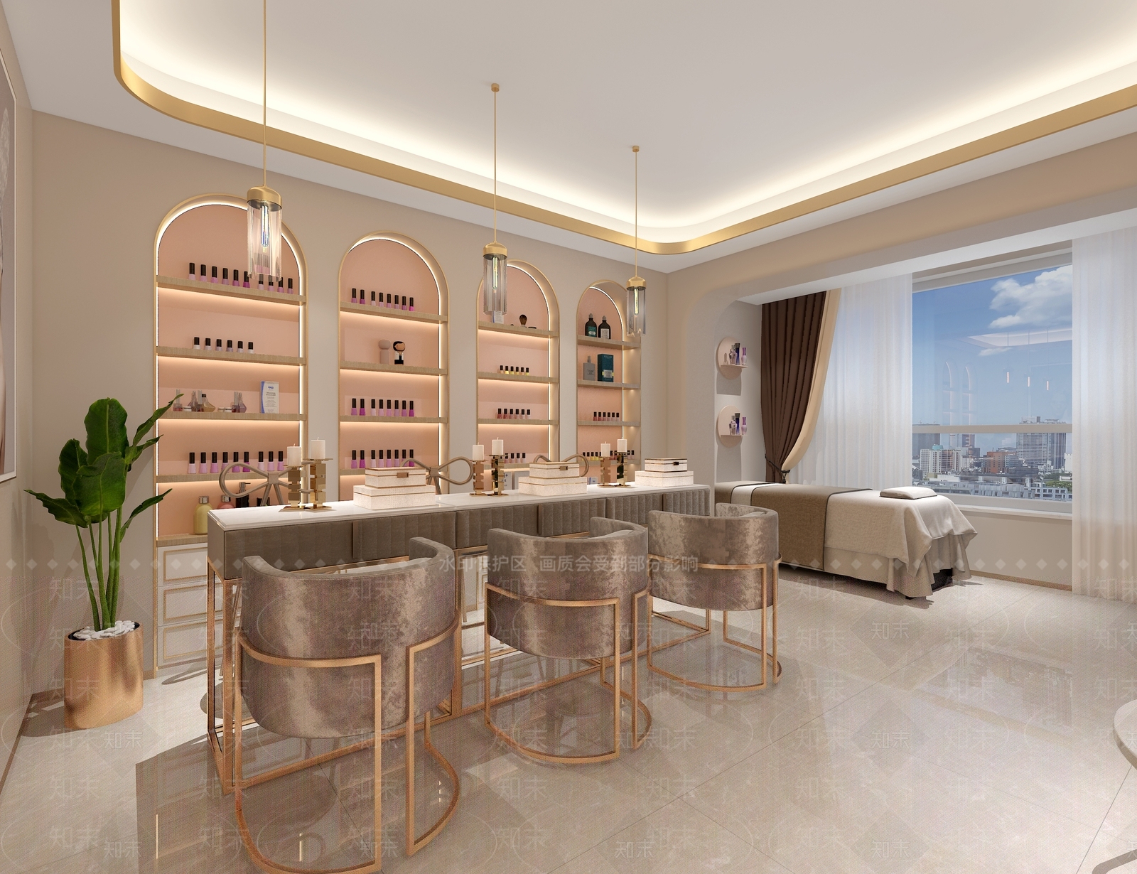 轻奢美甲店3D模型下载【ID:1189609188】
