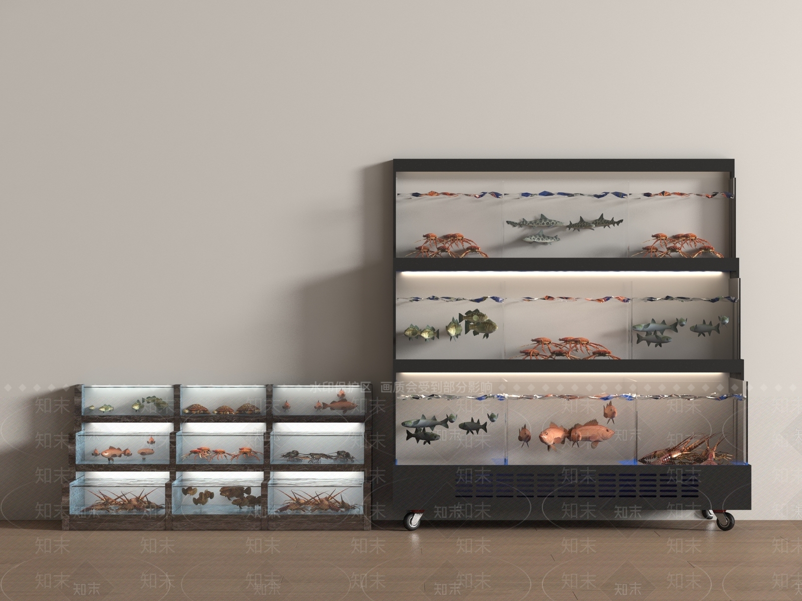 现代鱼缸SU模型下载【ID:1189611721】