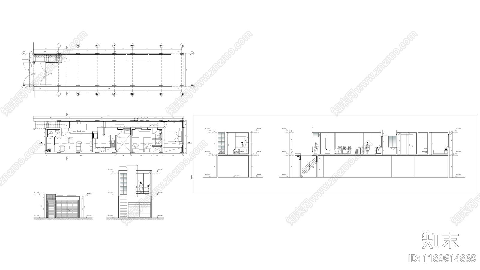 现代住宅楼建筑施工图下载【ID:1189614869】