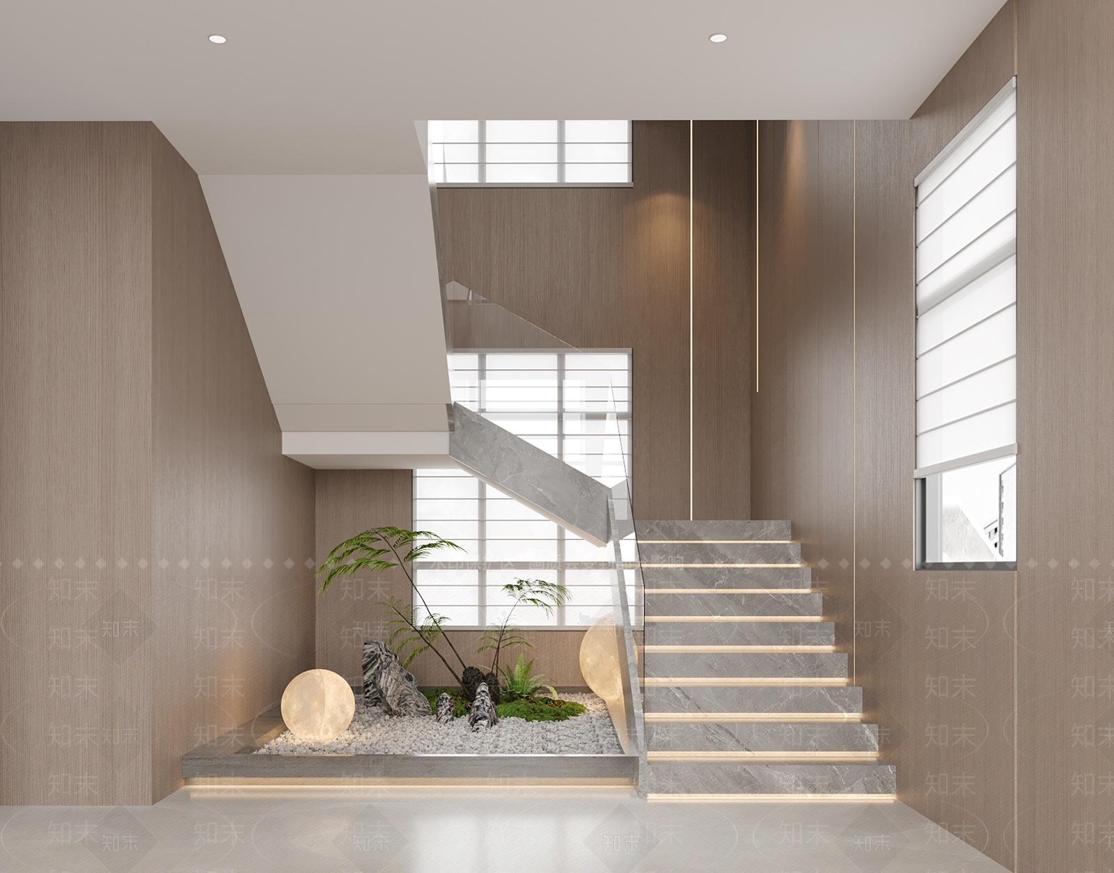 现代意式楼梯间SU模型下载【ID:1189615084】