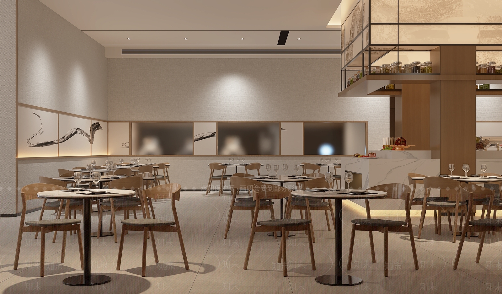 现代自助餐厅3D模型下载【ID:1189619289】