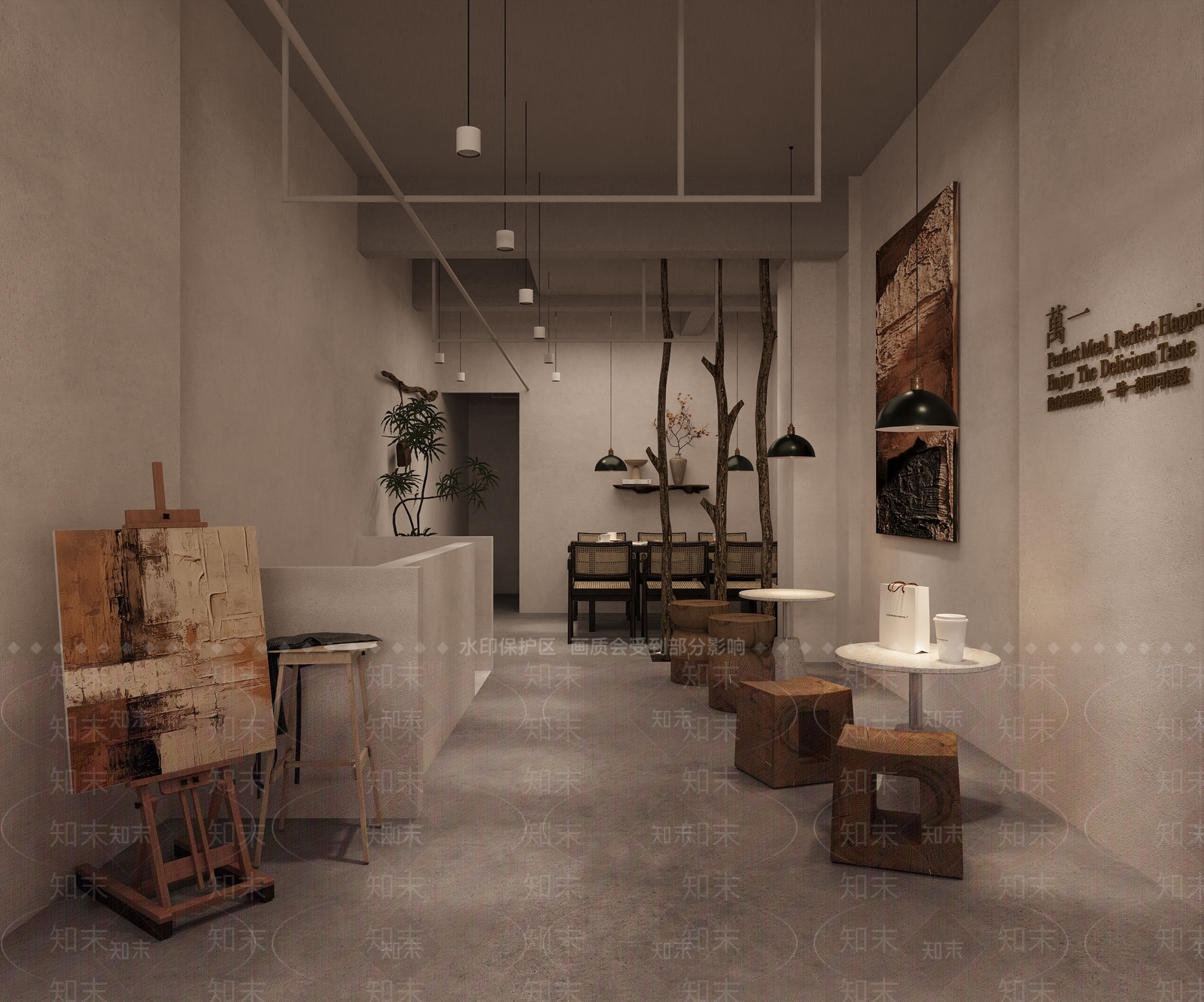 中古原木咖啡厅3D模型下载【ID:1189619777】
