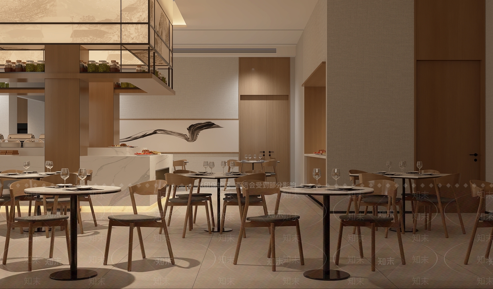 现代中餐厅3D模型下载【ID:1189621618】