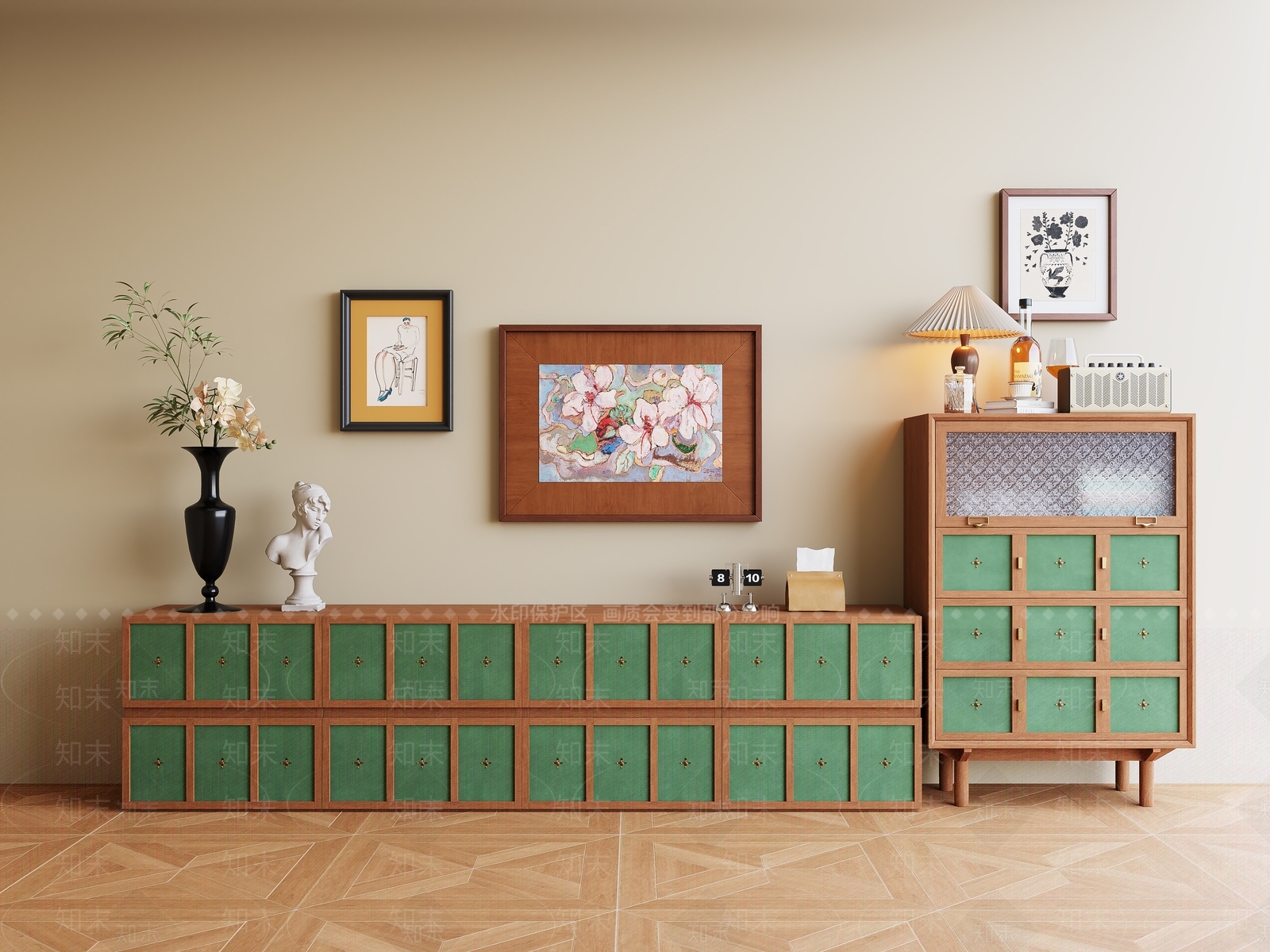 现代法式电视柜SU模型下载【ID:1189621966】