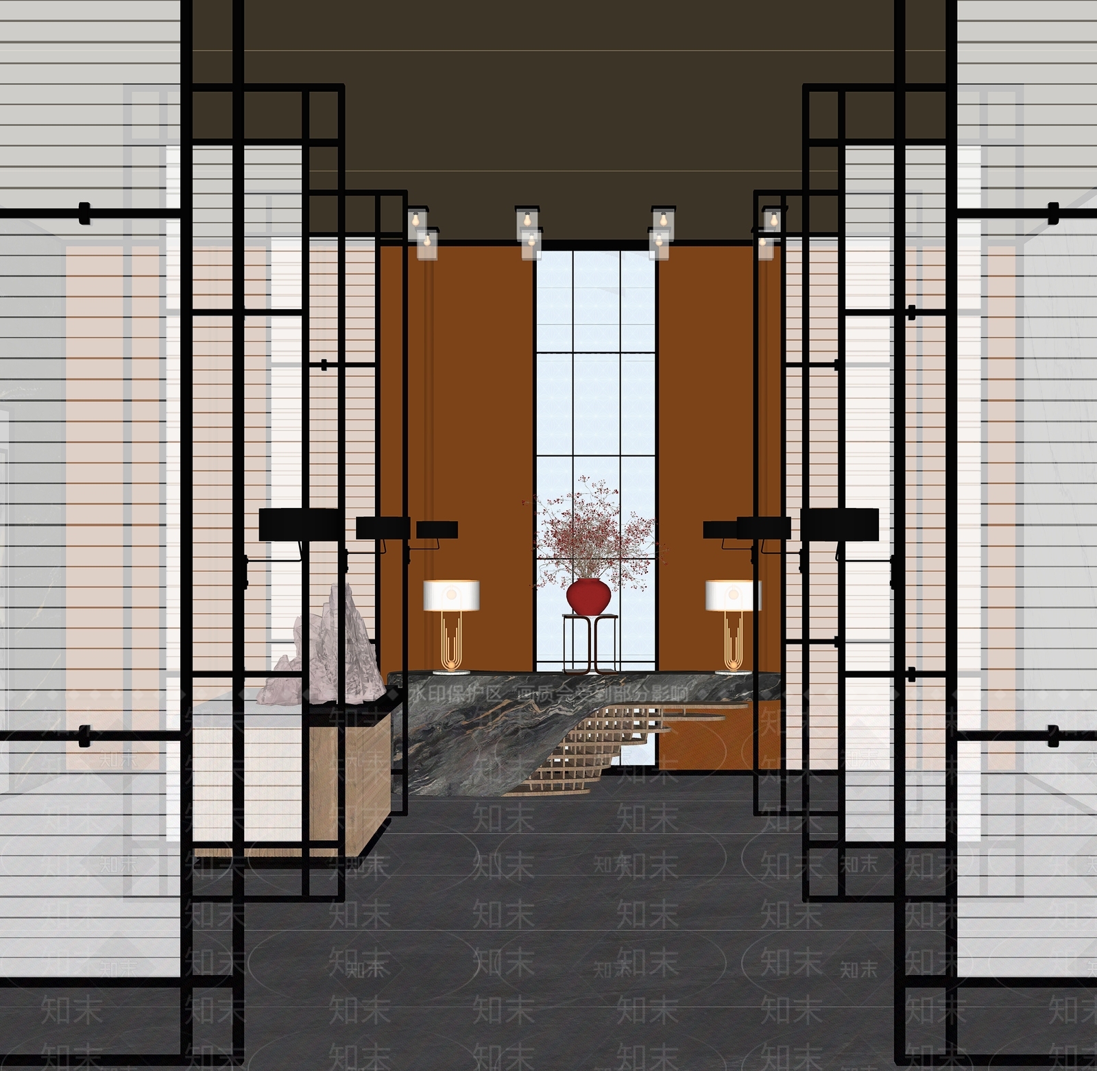 现代酒店大堂SU模型下载【ID:1189622988】