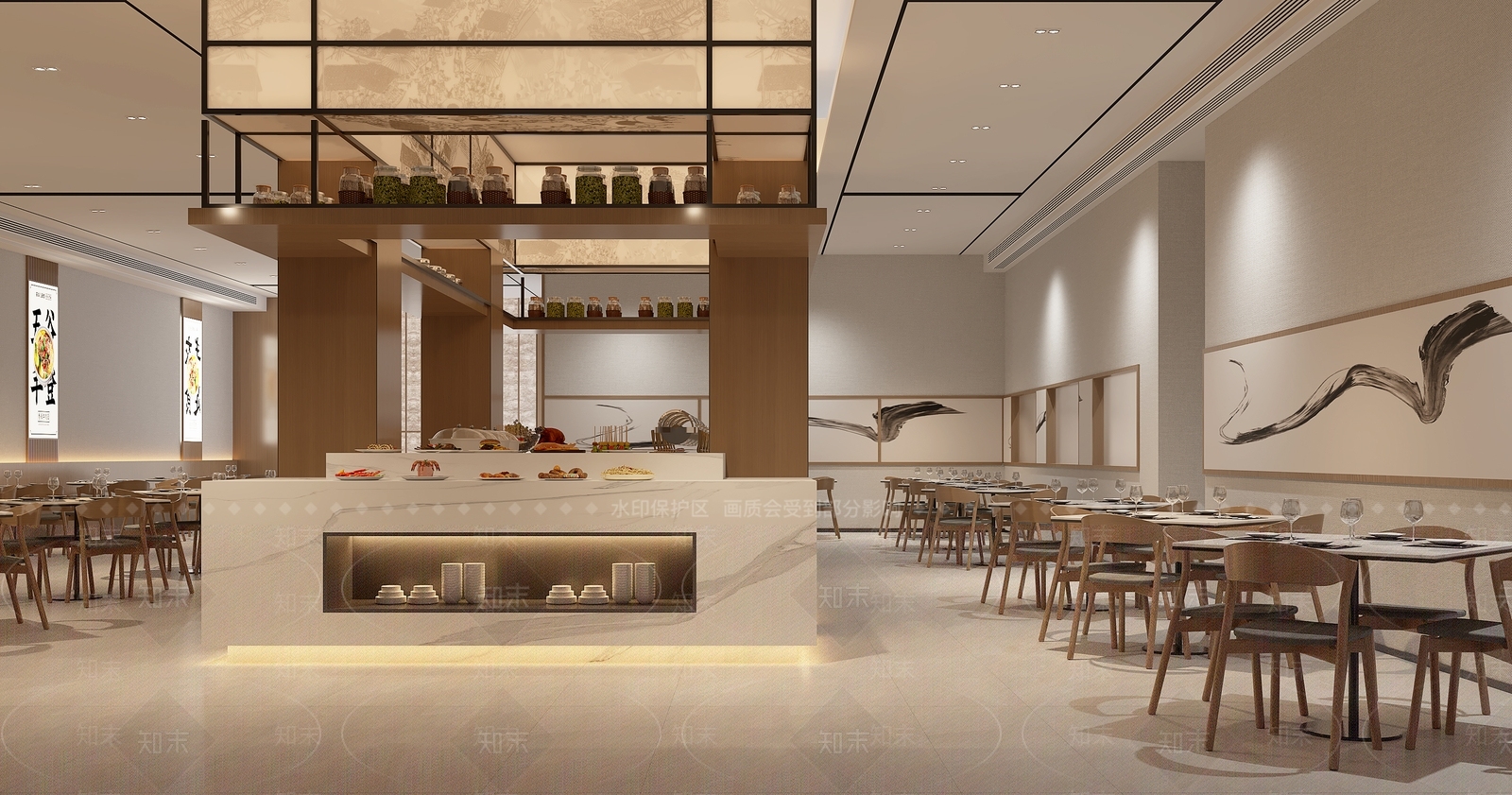 现代中餐厅3D模型下载【ID:1189623089】