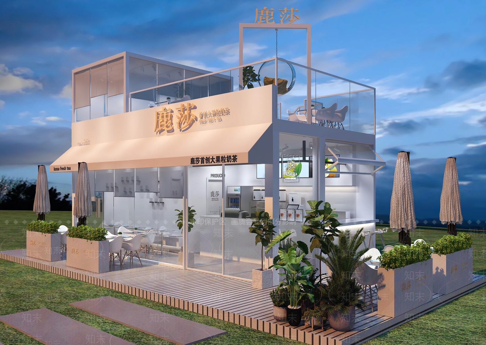 现代奶茶店3D模型下载【ID:1189626910】