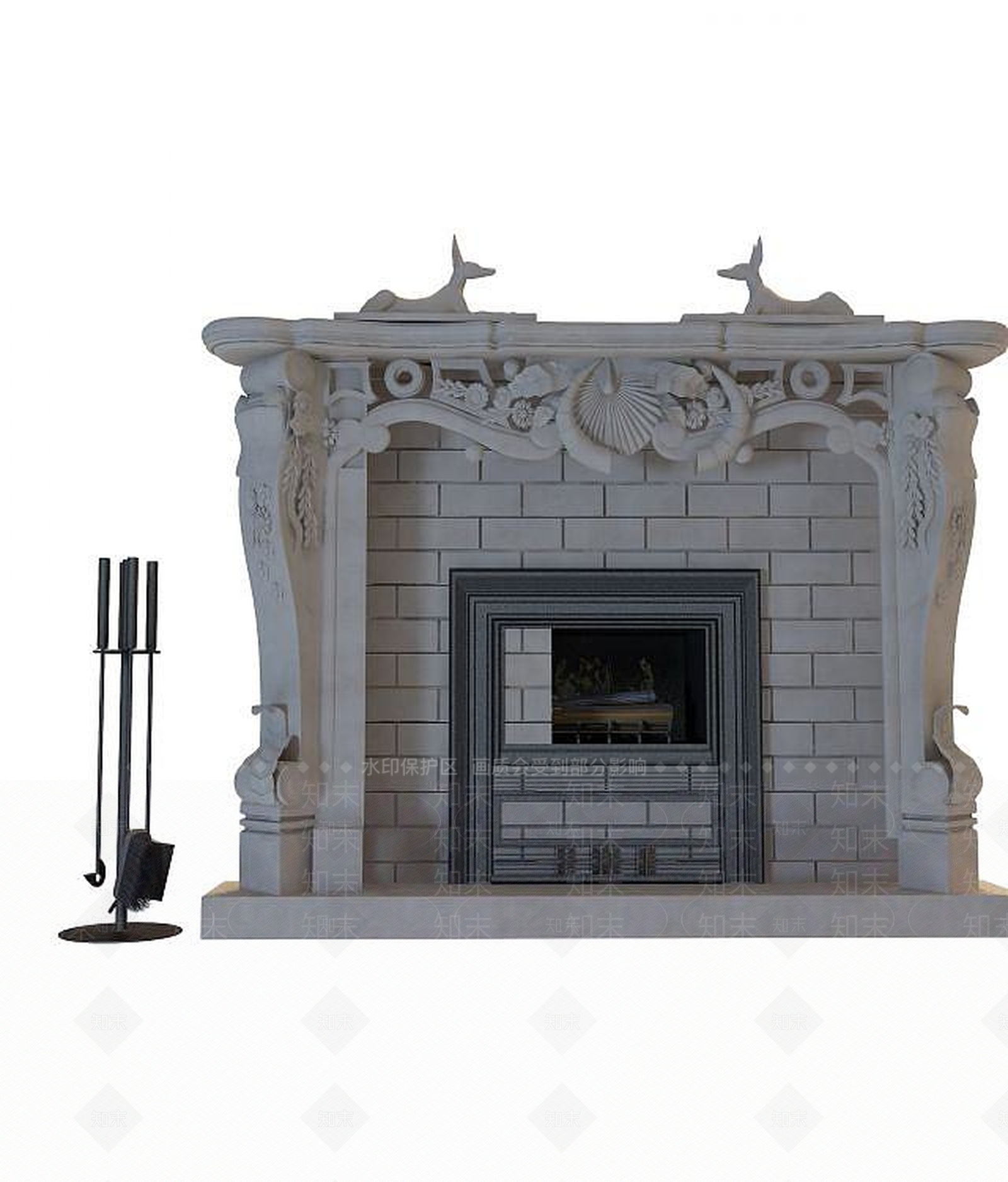 现代壁炉3D模型下载【ID:1189629366】