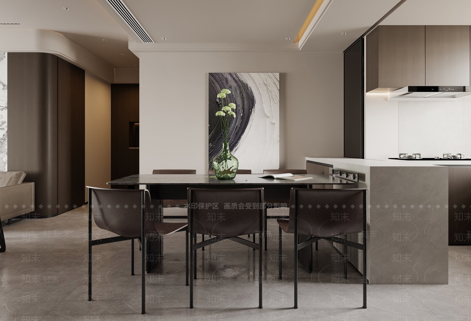 现代客餐厅3D模型下载【ID:1215073174】