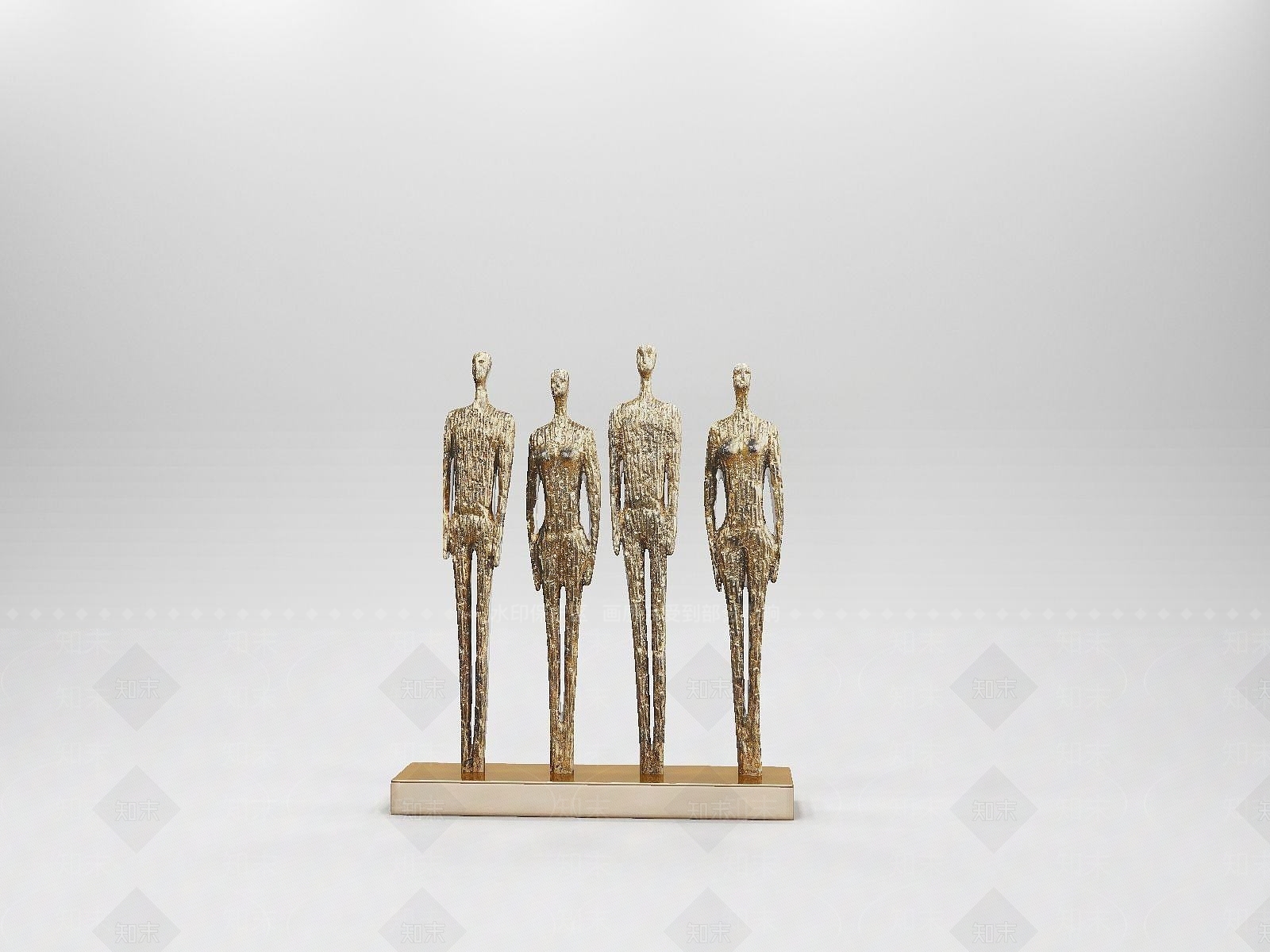 现代金属人物摆件组合3D模型下载【ID:1189637072】