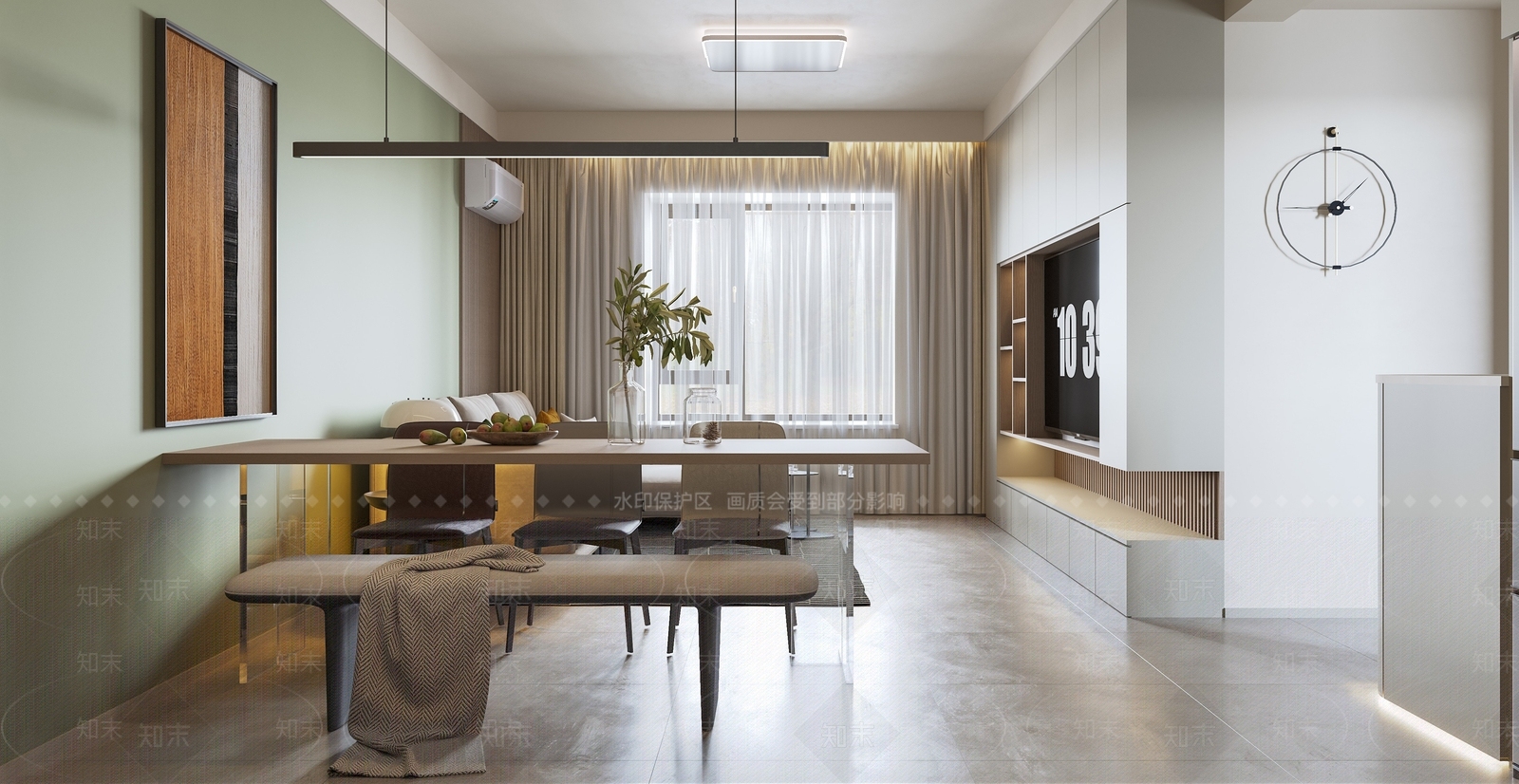 北欧极简家居餐厅3D模型下载【ID:1189637378】