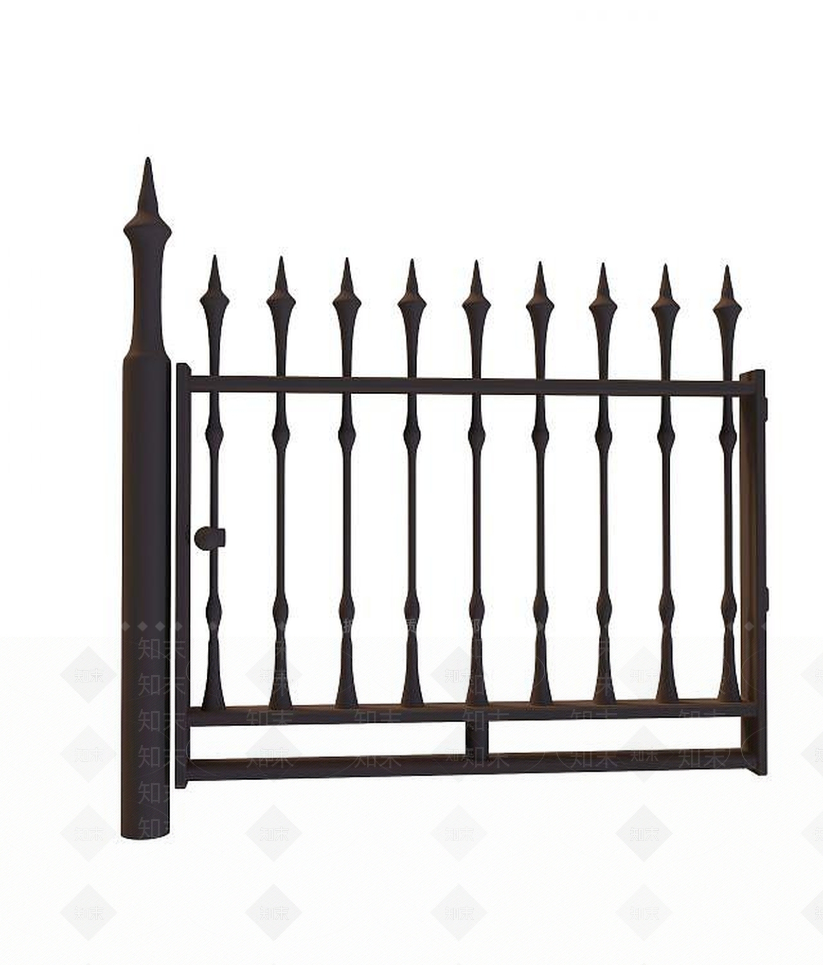 现代铁艺门3D模型下载【ID:1189640738】