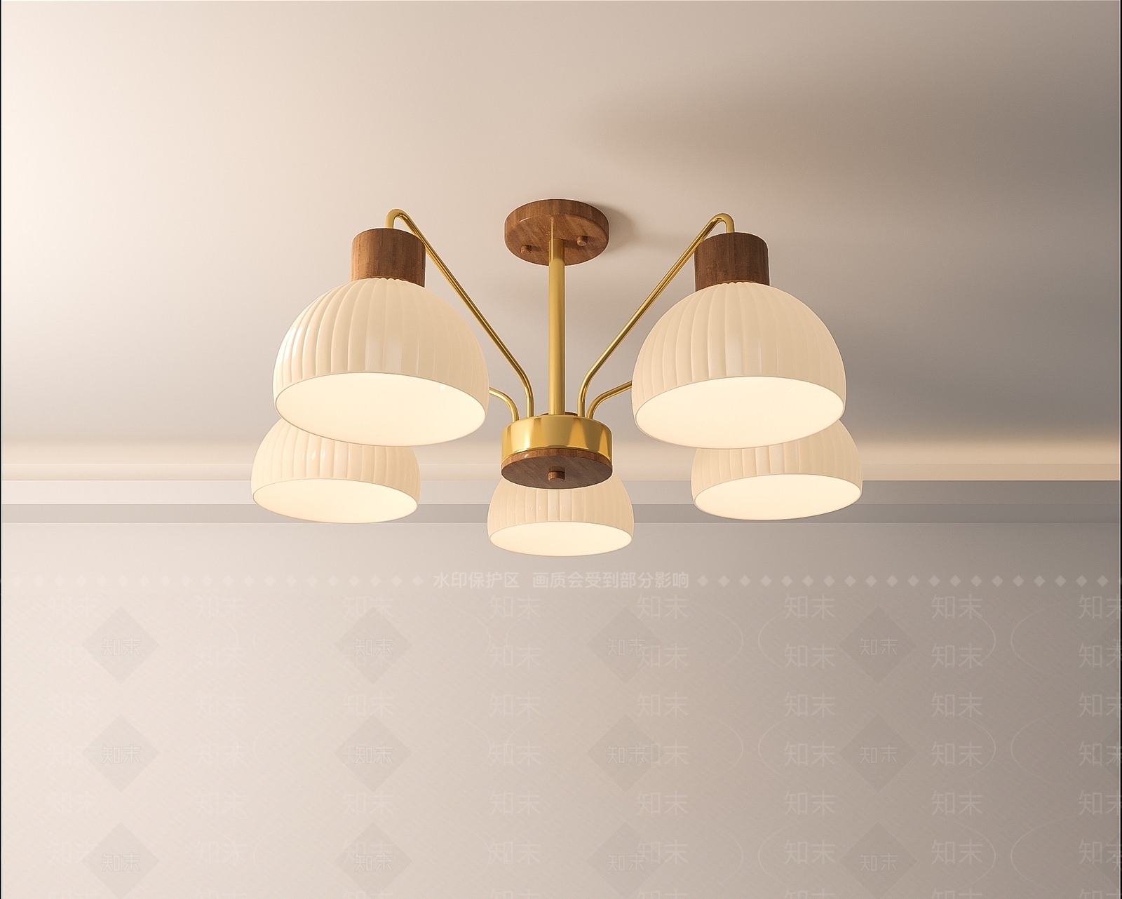 现代原木客厅吊灯3D模型下载【ID:1189643946】