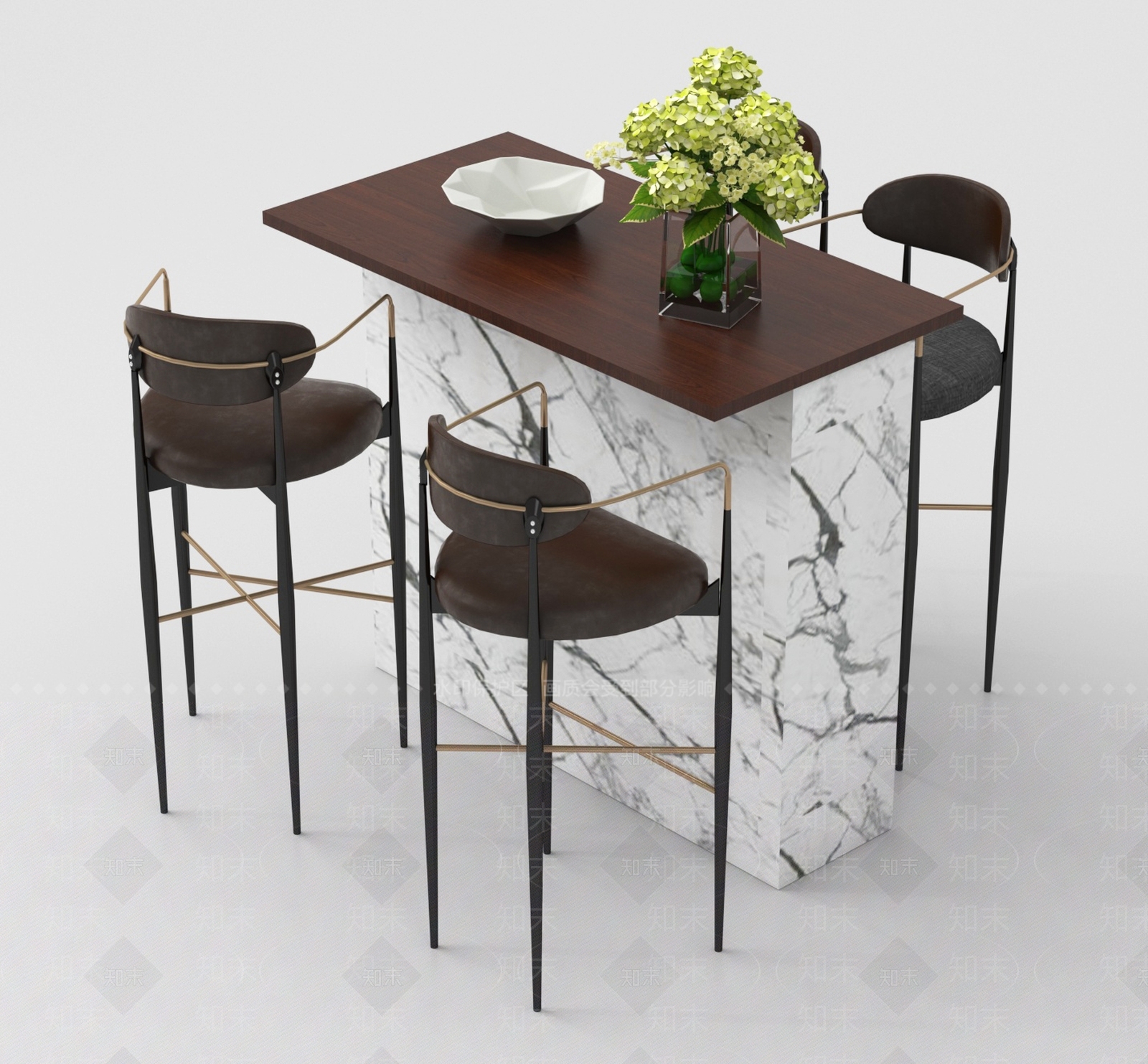 现代吧椅3D模型下载【ID:1189645031】