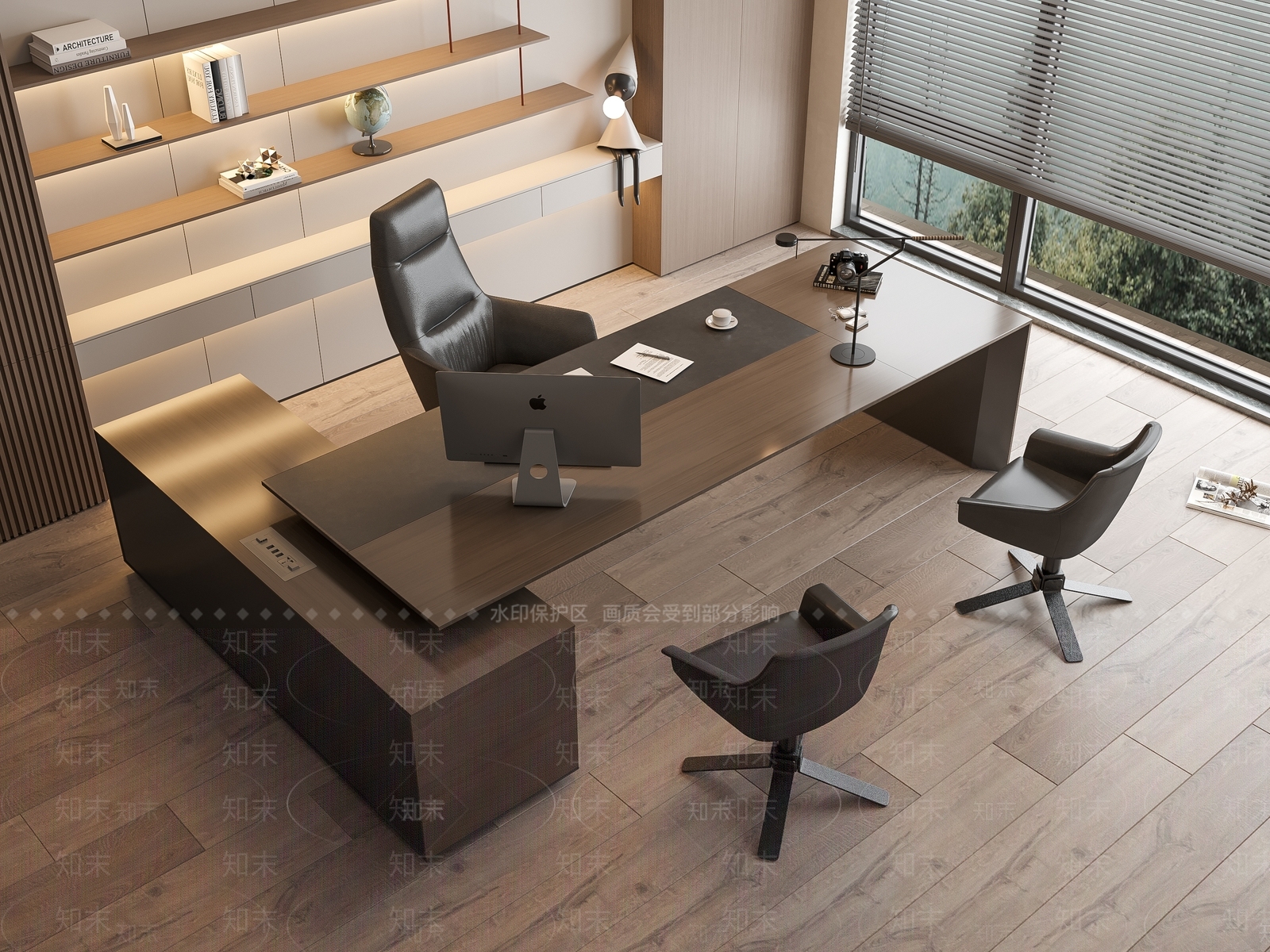 现代办公桌椅3D模型下载【ID:1189645372】