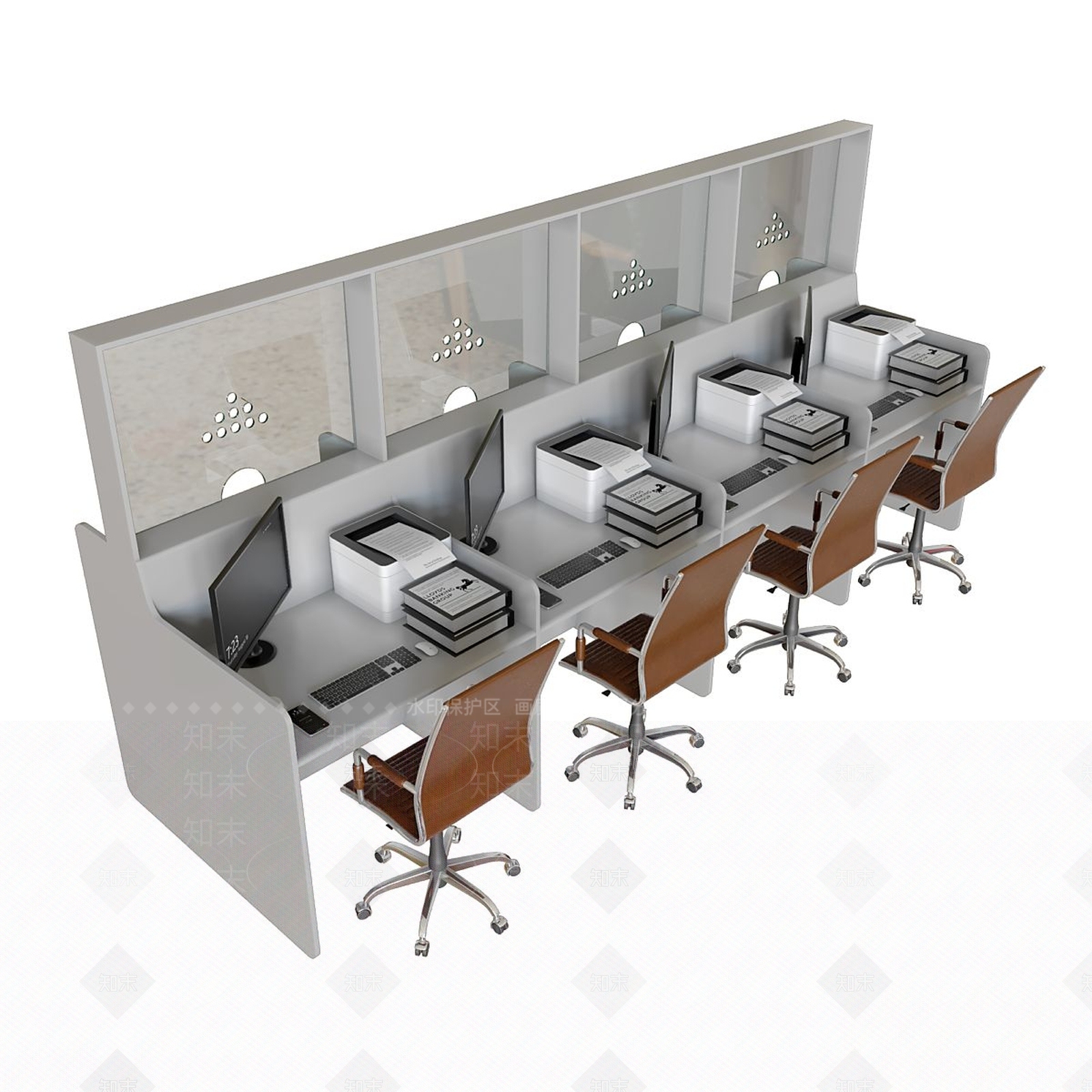 现代办公桌椅3D模型下载【ID:1189645765】