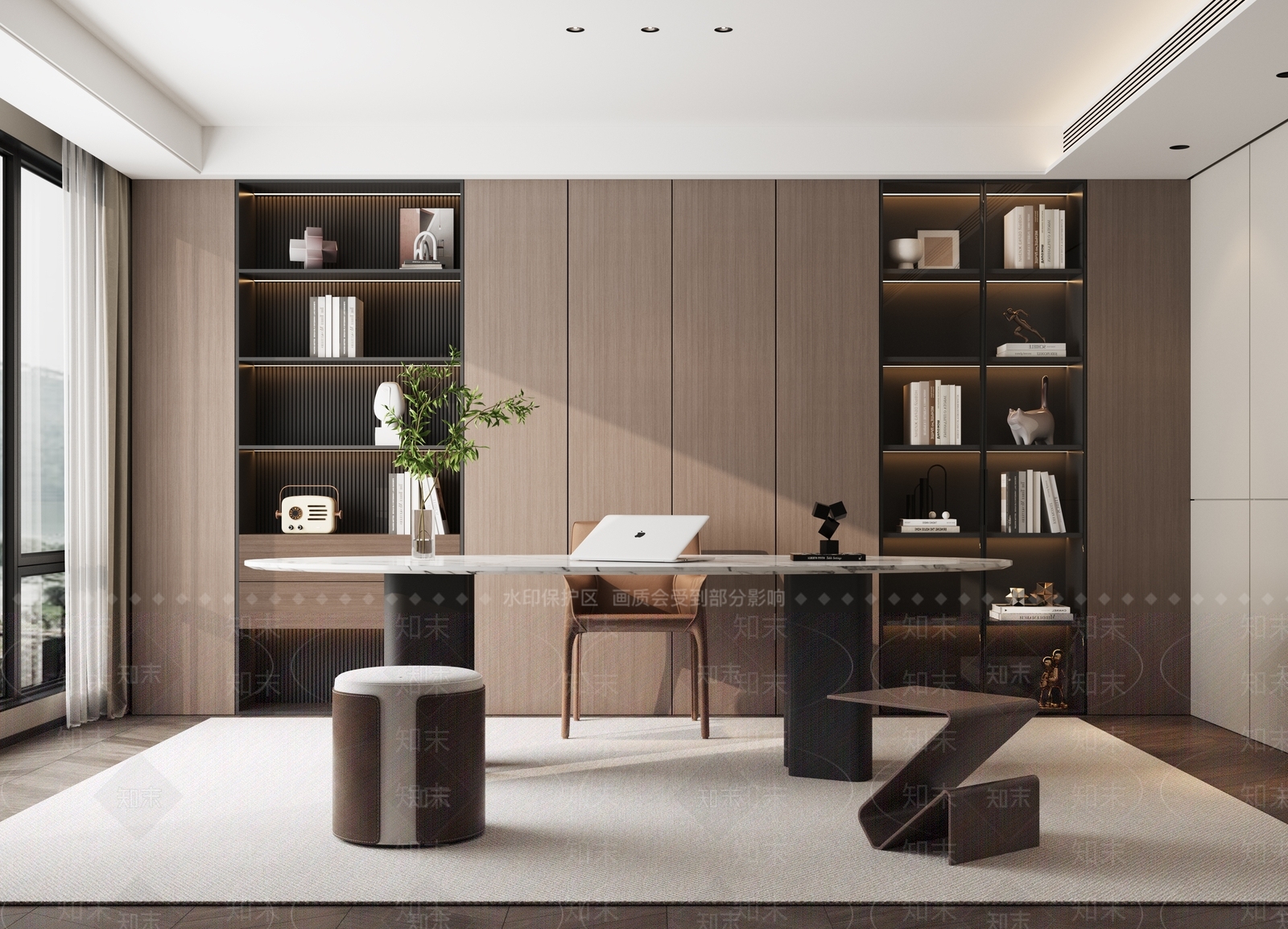 现代书房3D模型下载【ID:1189646311】