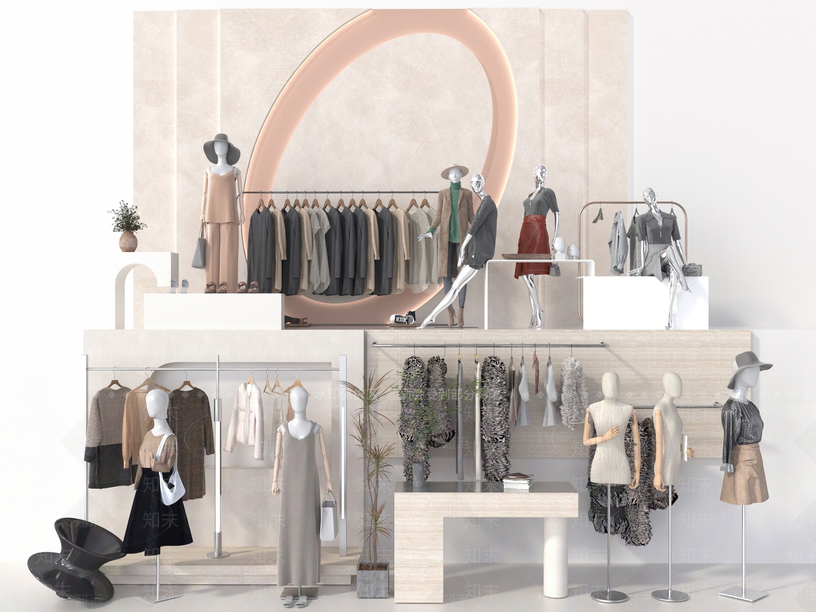 现代服装店3D模型下载【ID:1189648016】