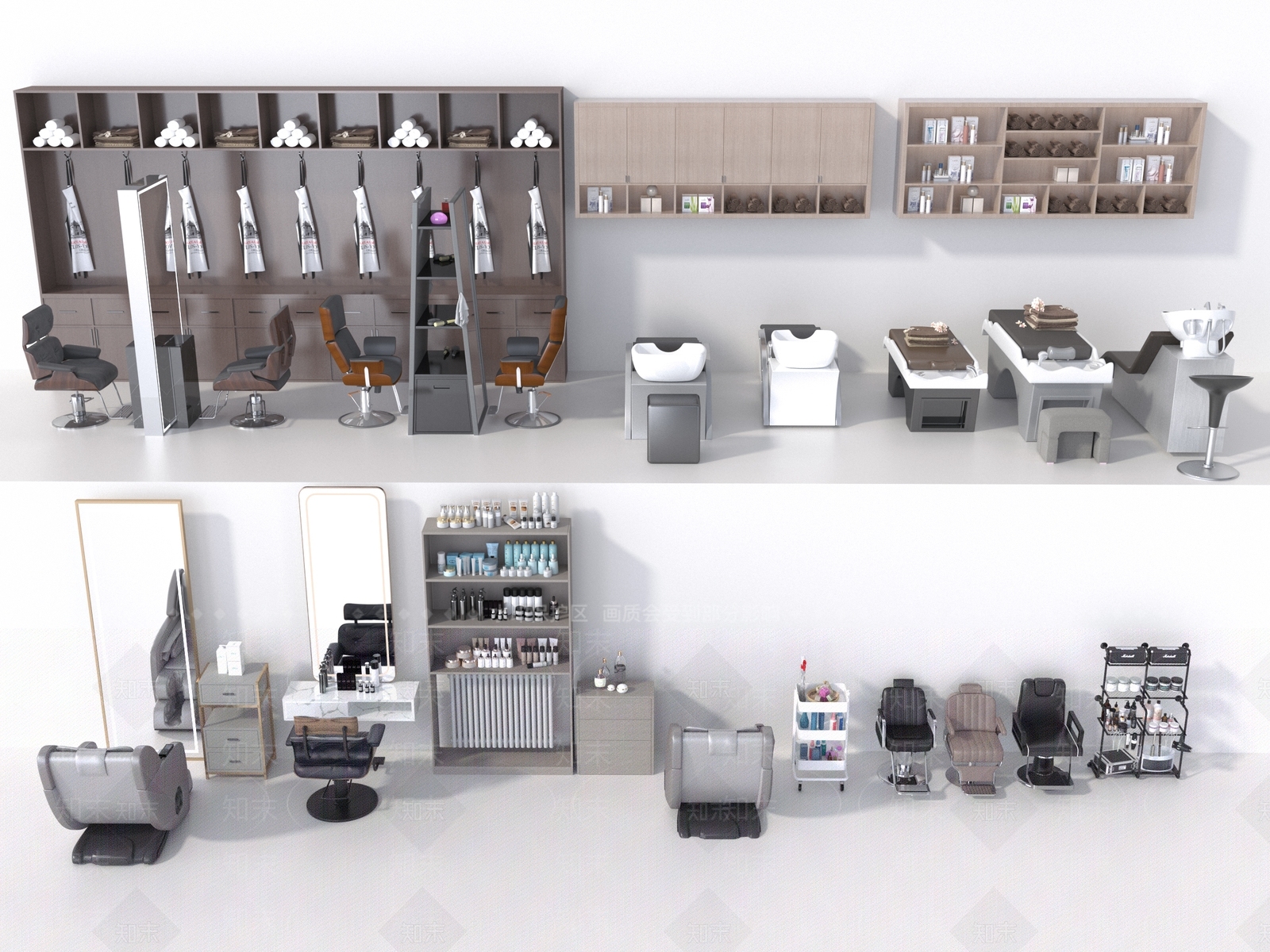 现代美发店3D模型下载【ID:1189648409】